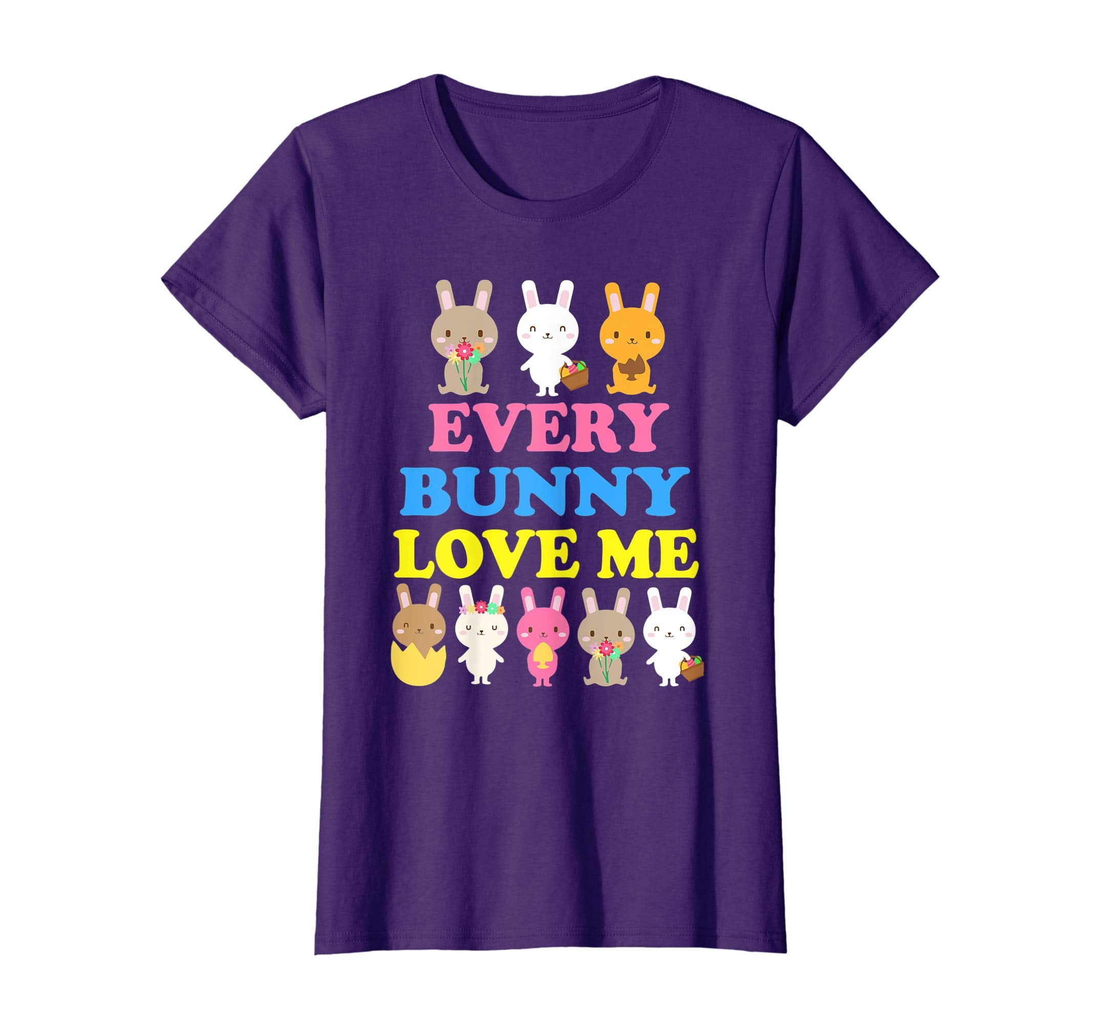 Bunnies Playing Easter Eggs Flower Every Bunny Love Me Shirt