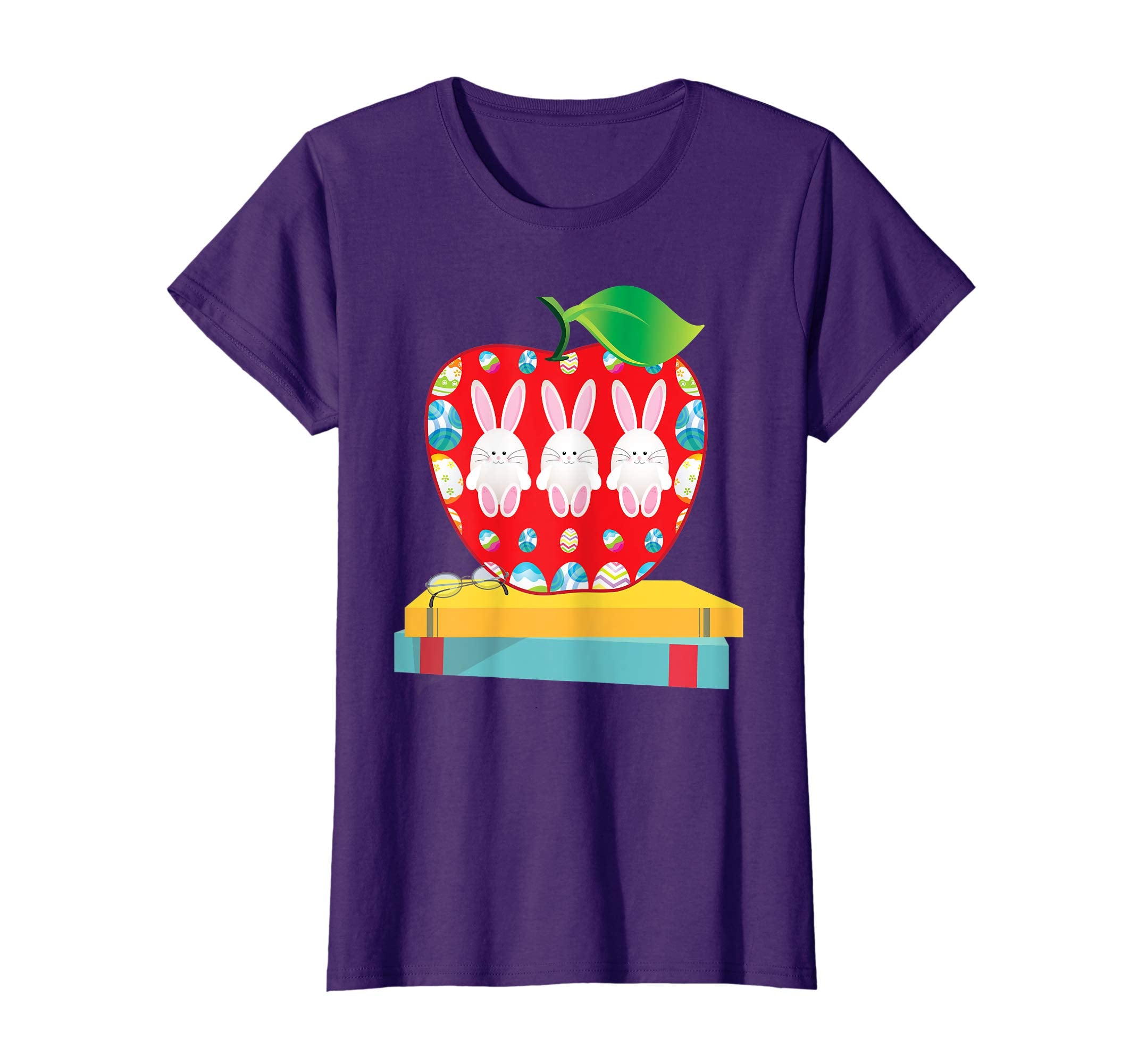 Apple Bunny Teacher I Love My Bunnies Easter Day T-Shirt Boy