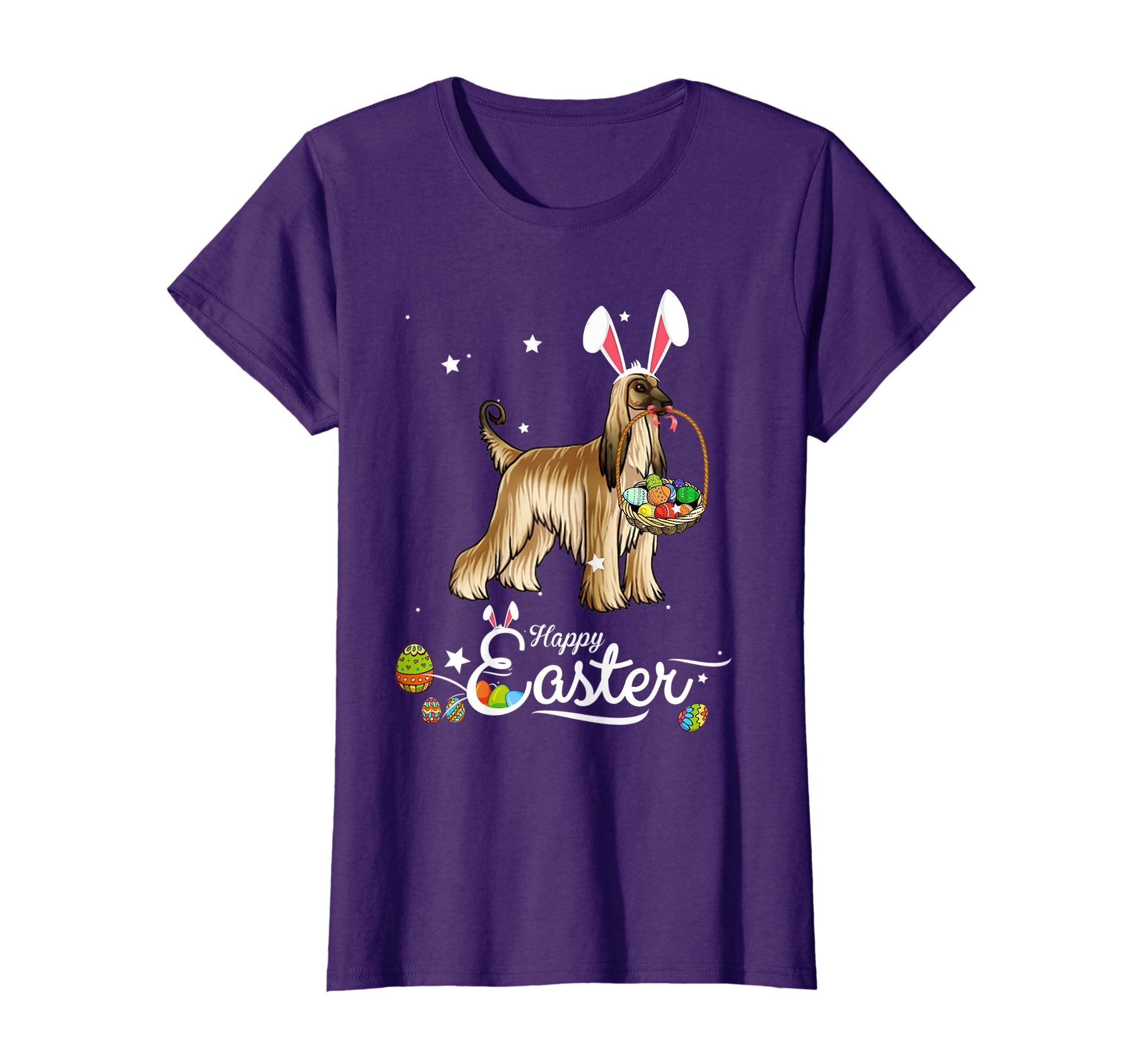 Afghan Hound Dog With Bunny Hat Easter Costume T Shirt