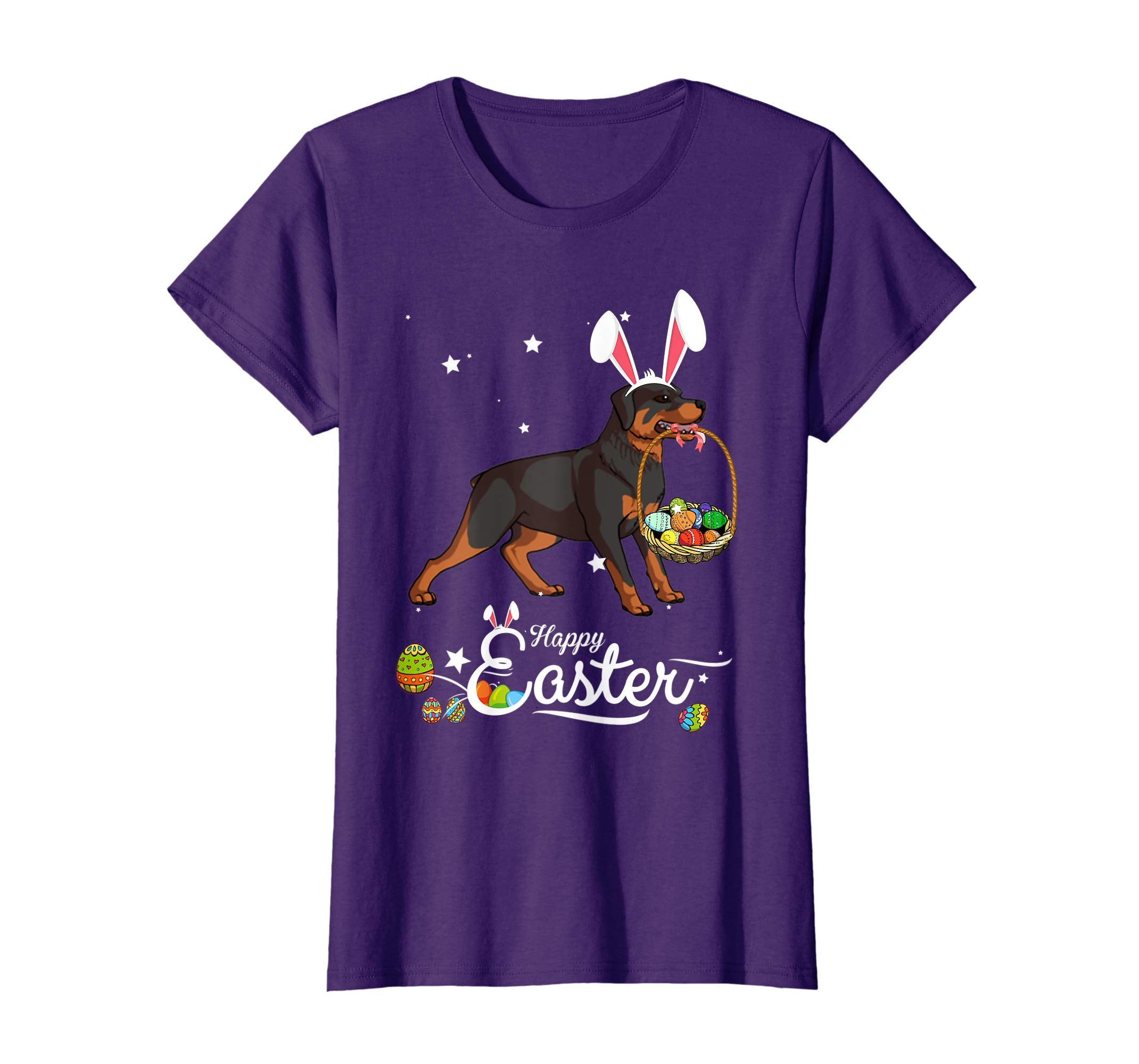 Rottweiler Dog With Bunny Hat Easter Costume T Shirt
