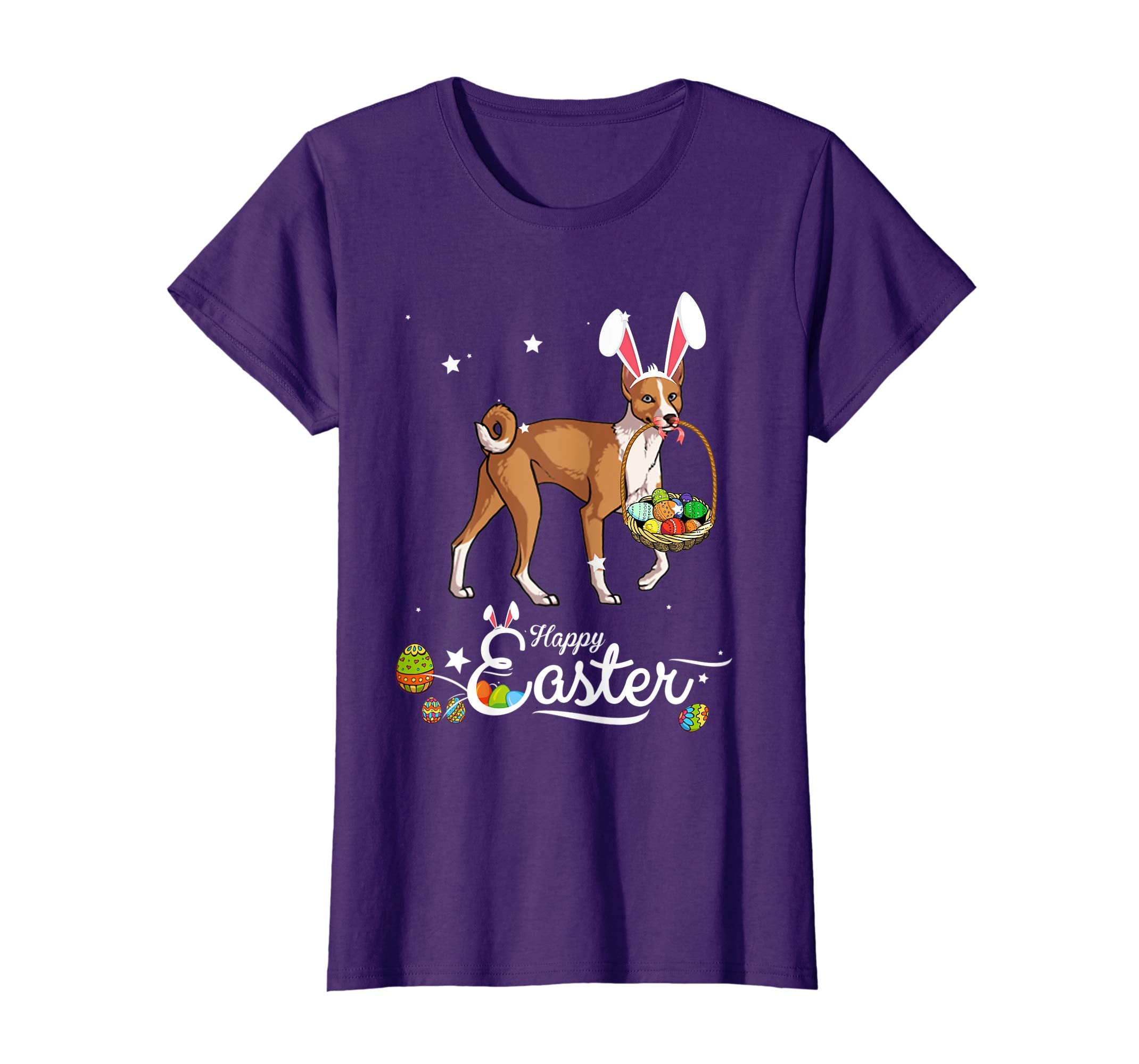 Basenji Dog With Bunny Hat Easter Costume T Shirt