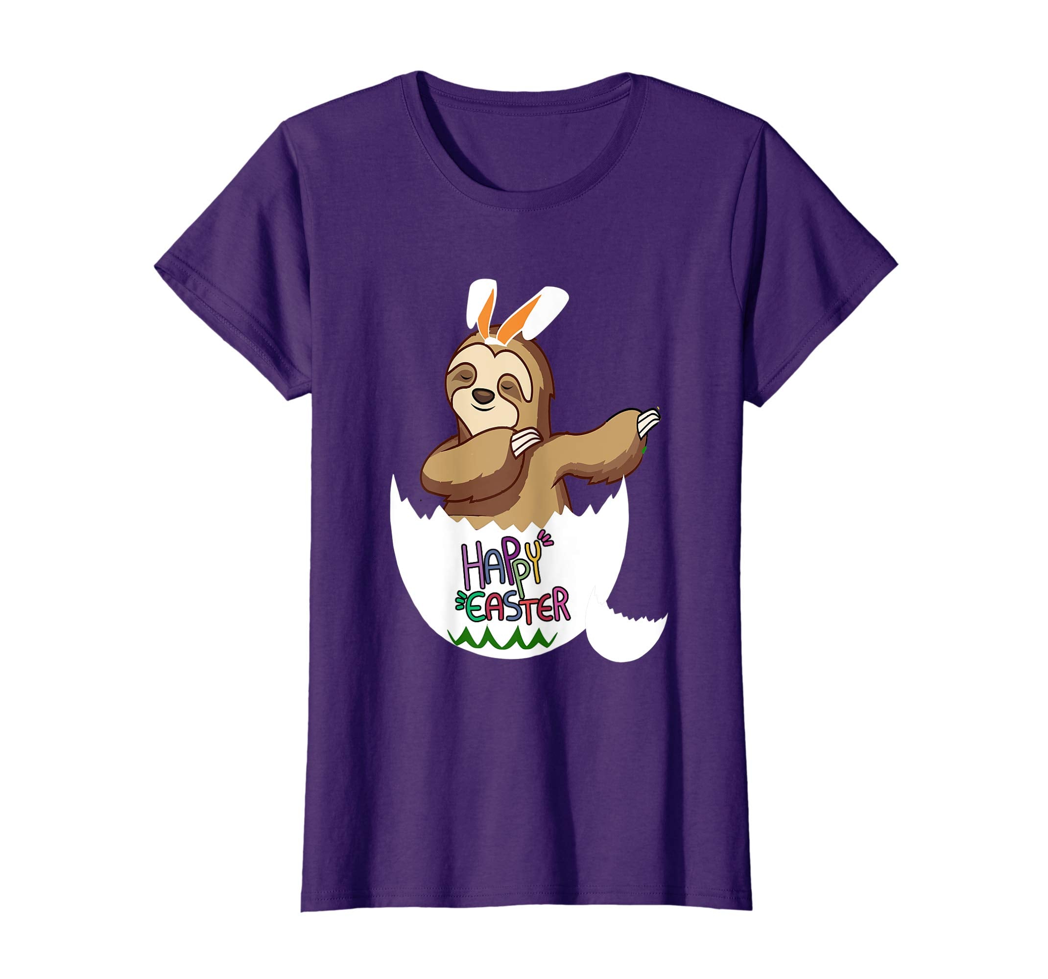 Happy Easter T-shirt Sloth Bunny Easter