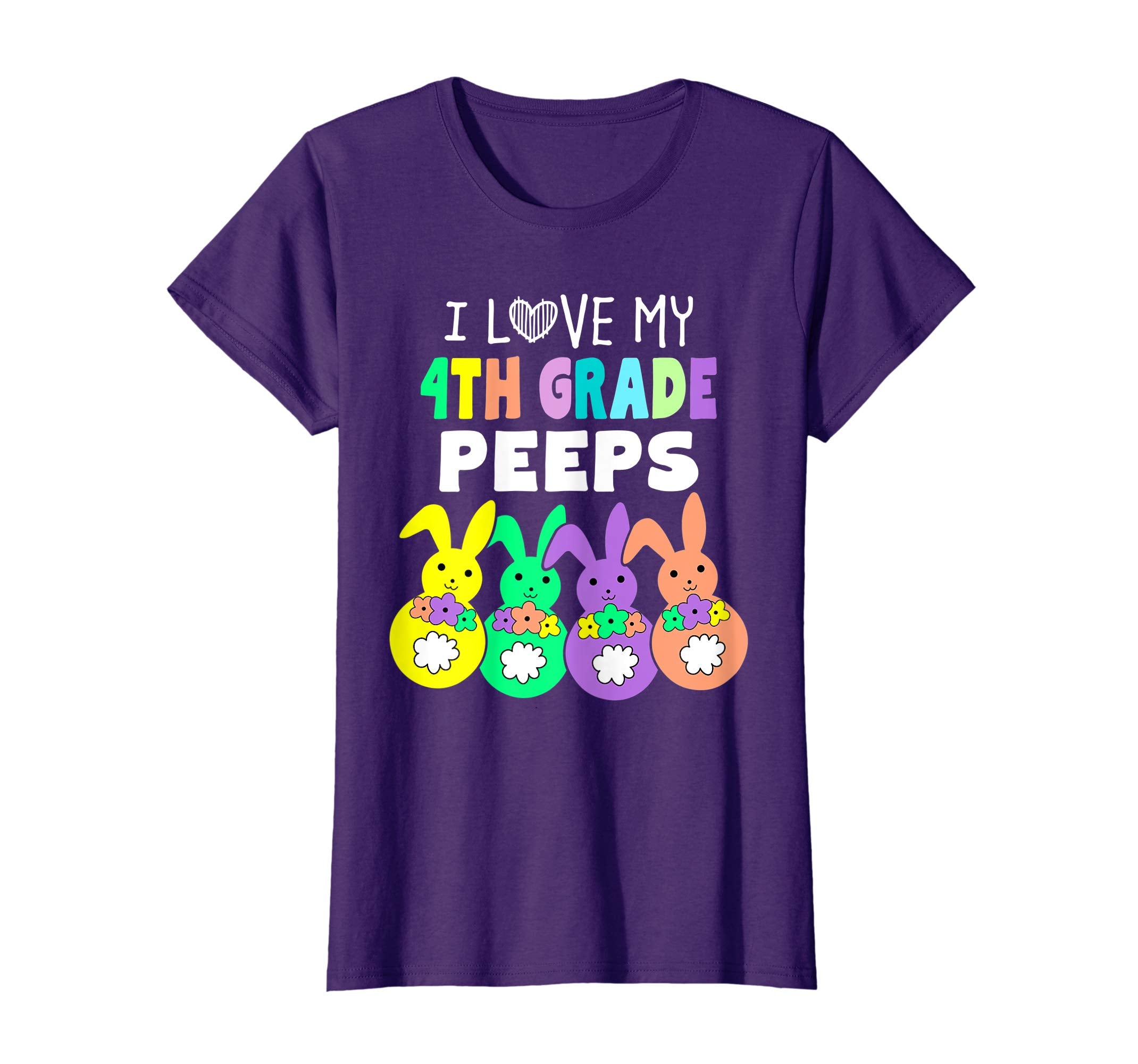 I Love My Fourth 4th Grade Peeps Happy Easter Teacher Shirt