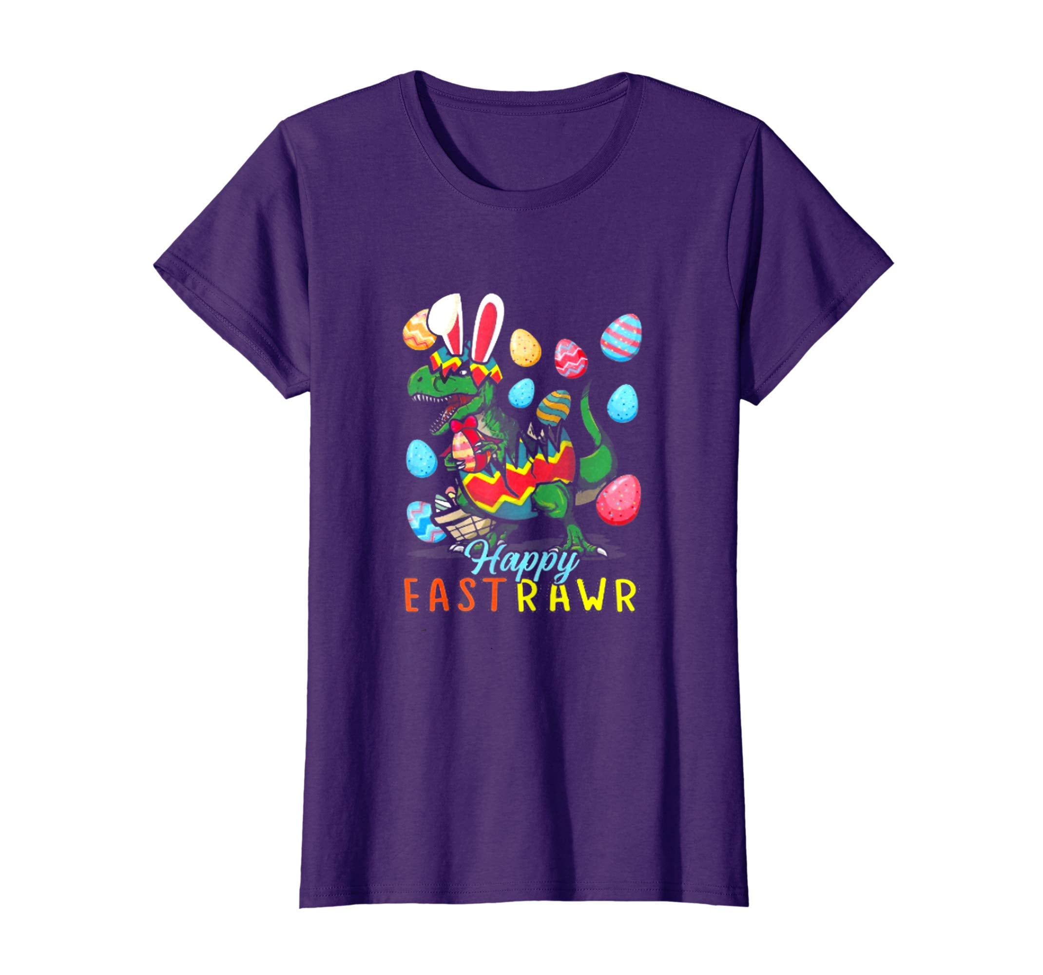 Dinosaur Easter Tshirt Happy Eastrawr T Rex Bunny Egg Shirt