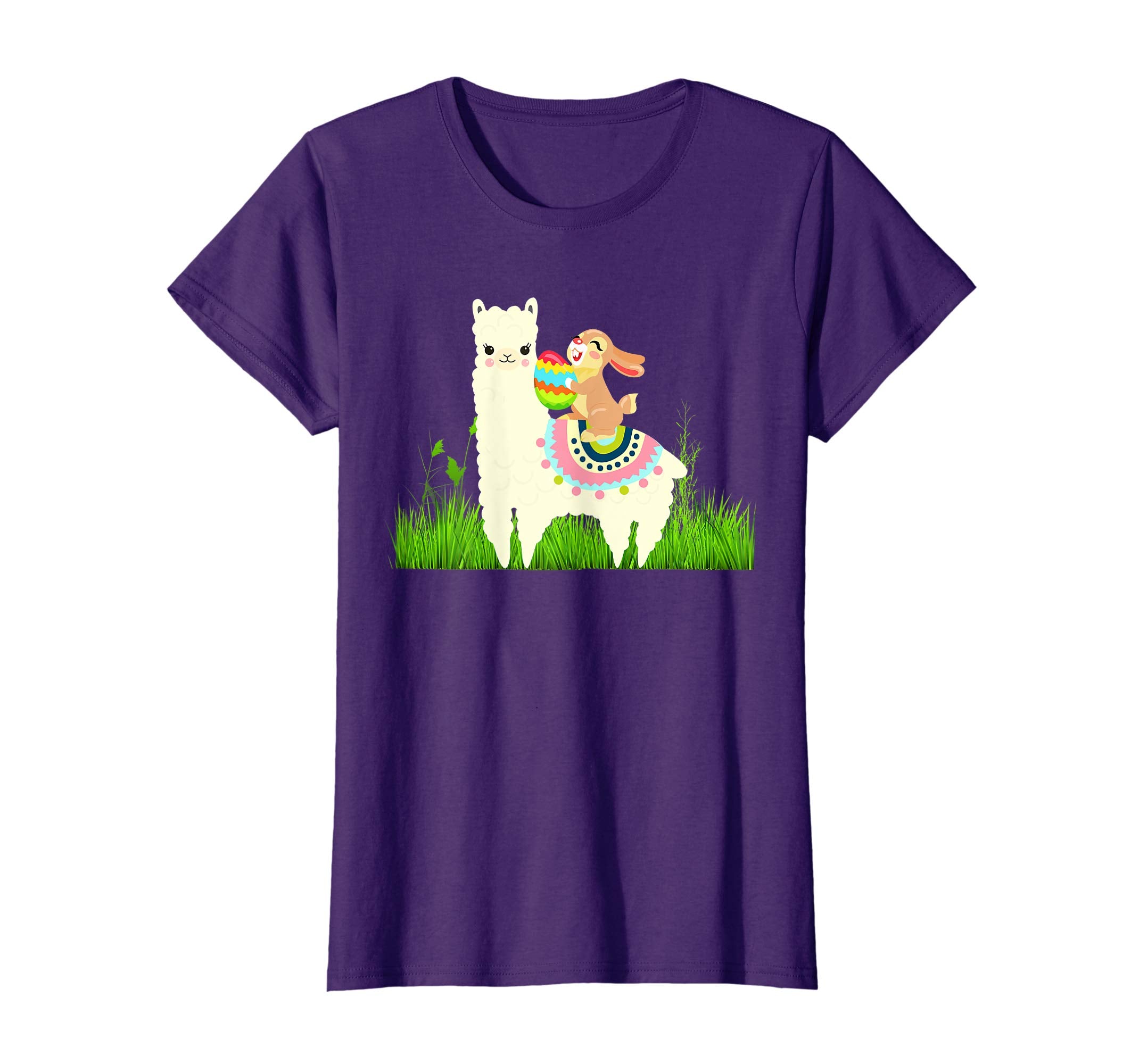 Cute Bunny riding Llama with Eggs Easter T shirt
