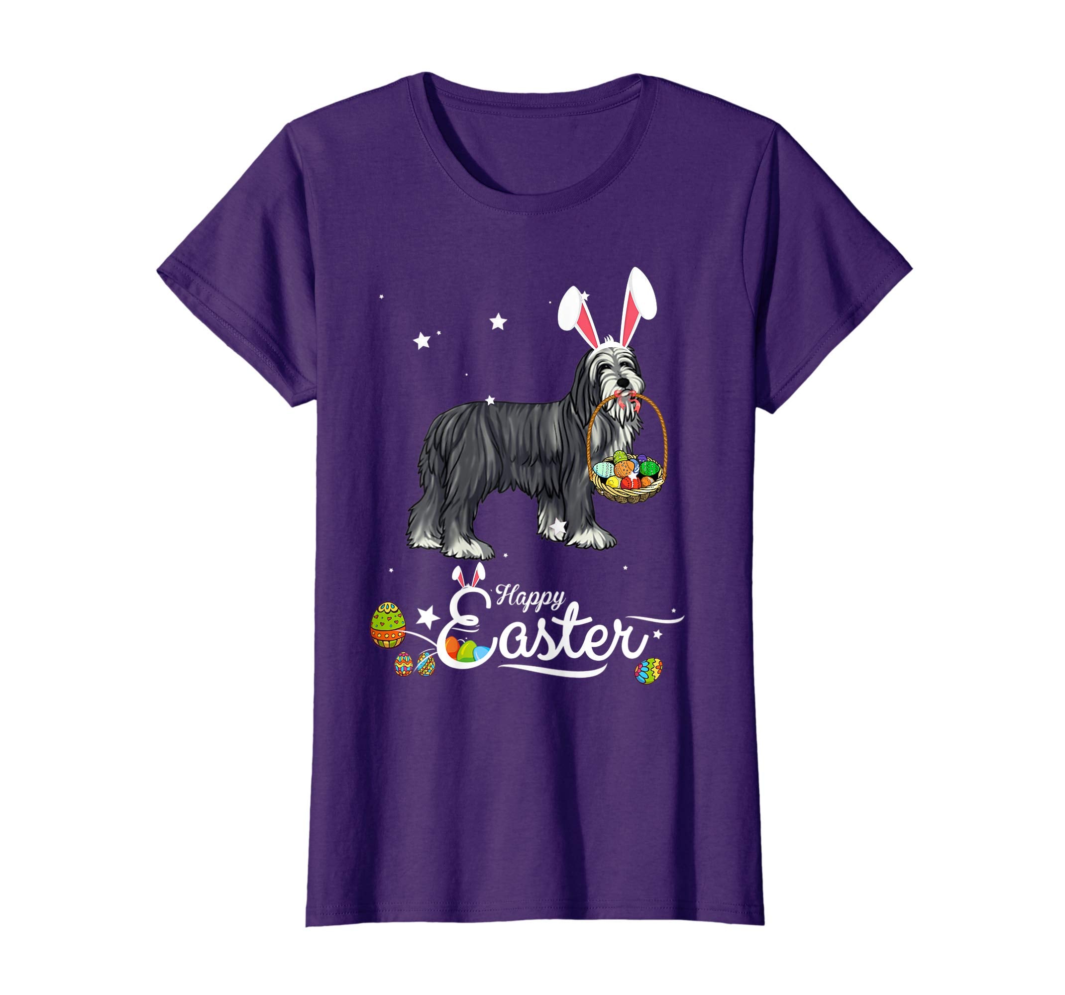 Bearded Collie Dog With Bunny Hat Easter Costume T Shirt