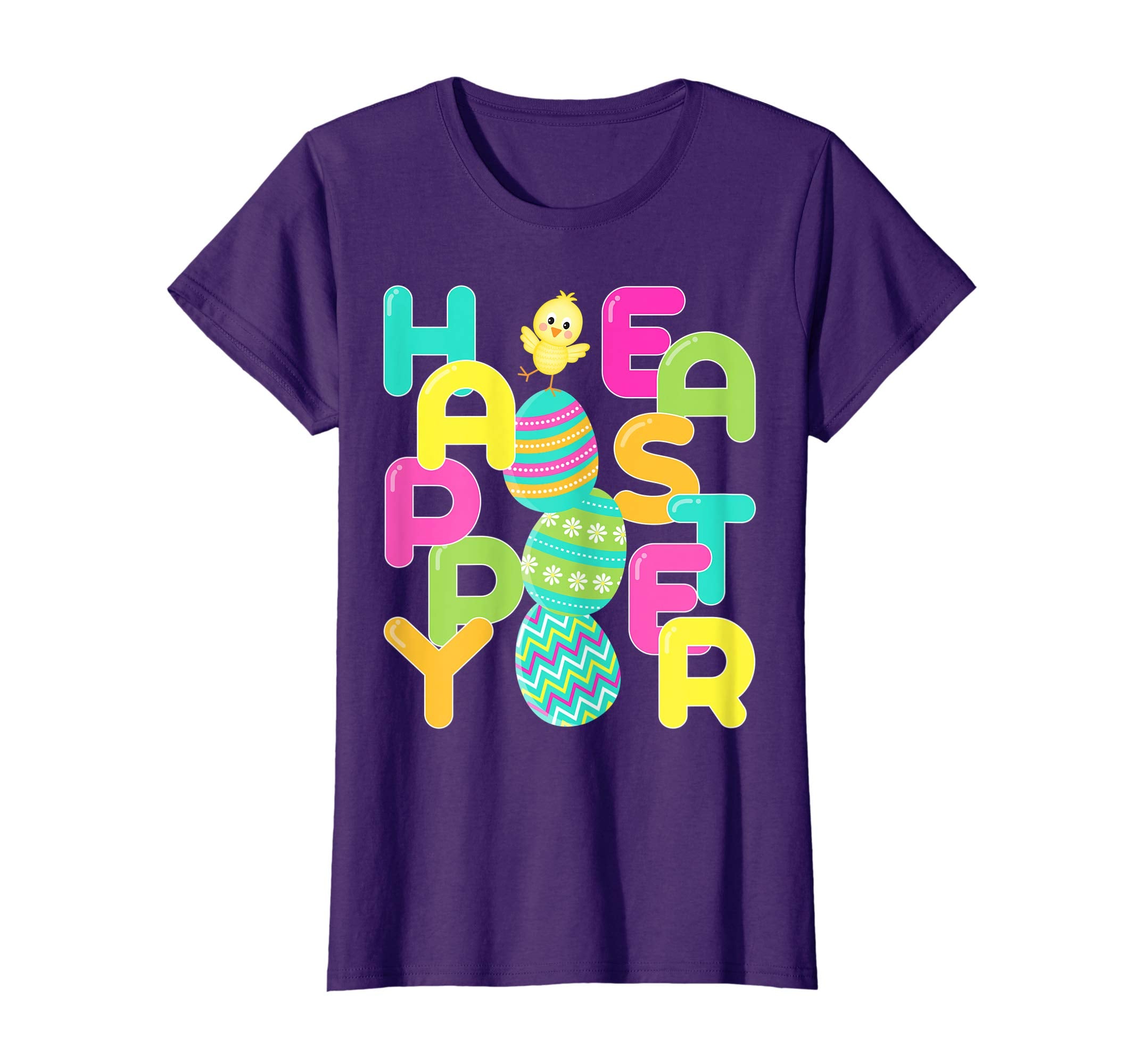 Happy Easter Shirt Colorful Eggs &amp; Chick Easter Gift