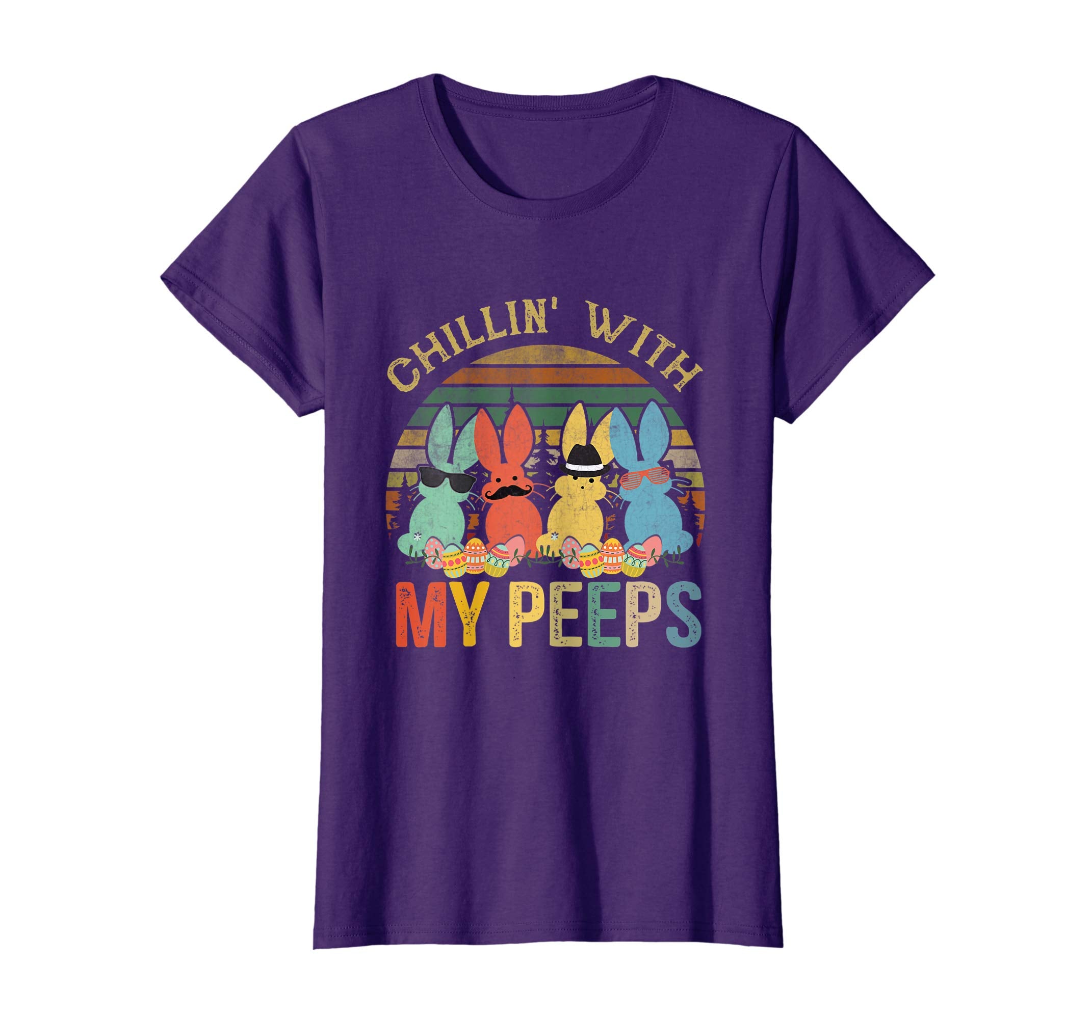 Chillin' With My Peeps Funny Vintage easter T Shirt