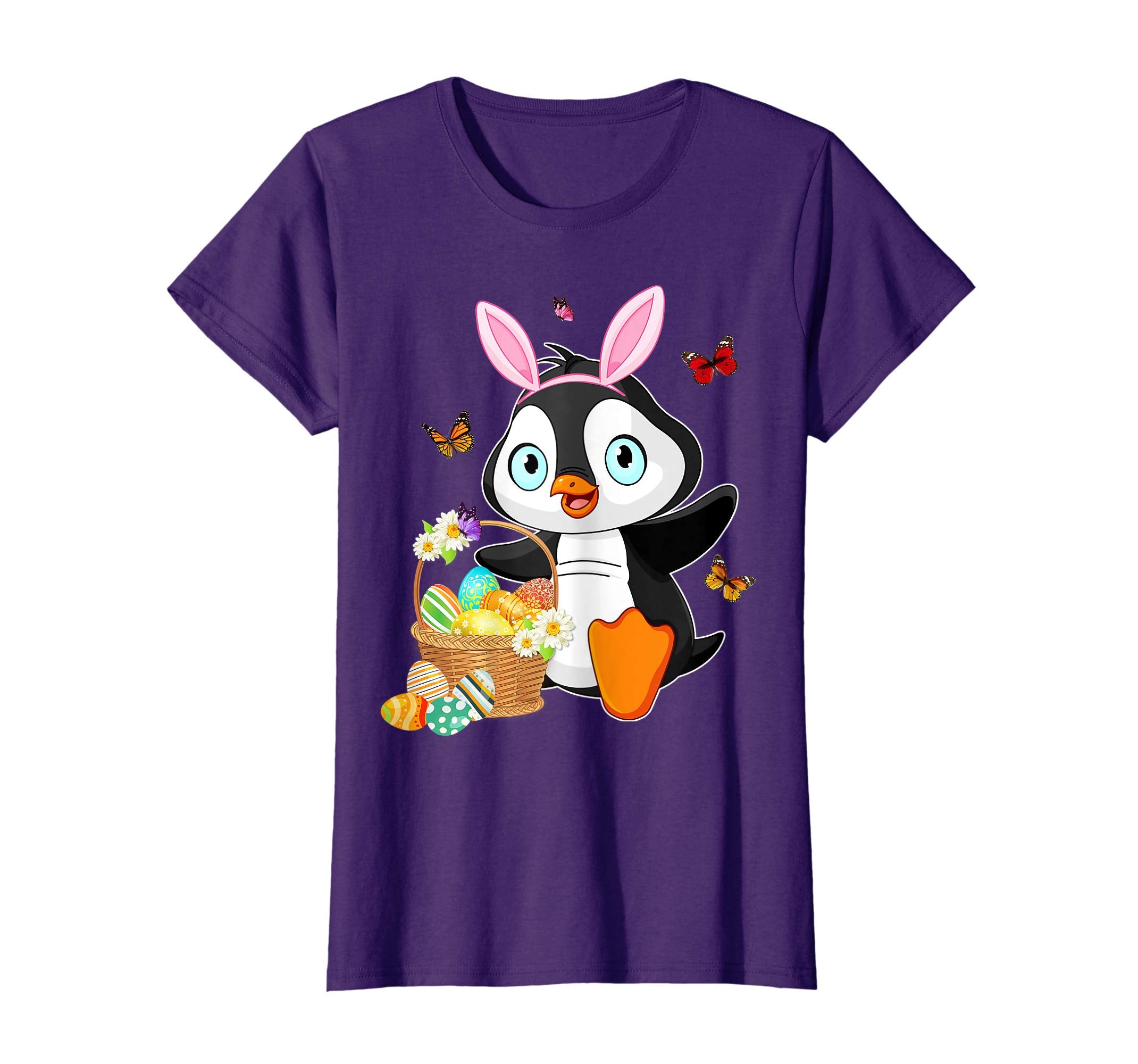 Penguin Bunny Hat Rabbit Easter Eggs Shirt Happy Ea