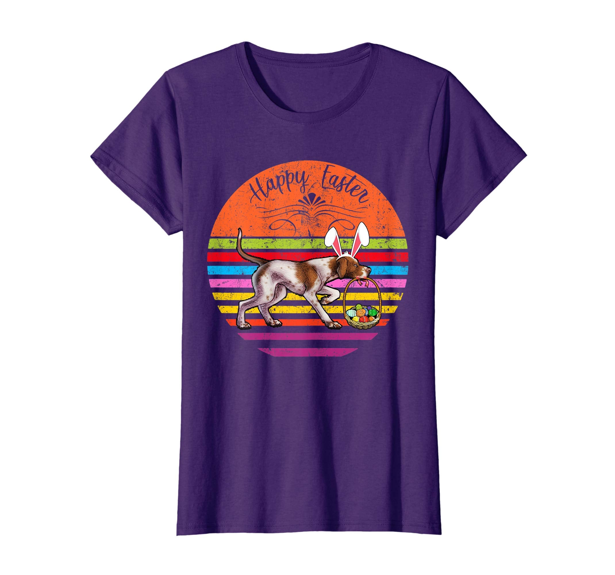 Vintage Pointer Dog Easter Eggs Basket T Shirt