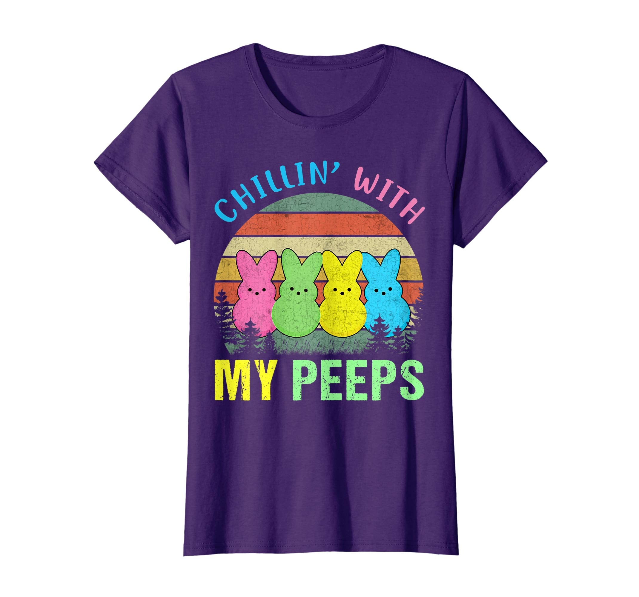 Chillin' With My Peeps Easter Bunny Vintage T-Shirt