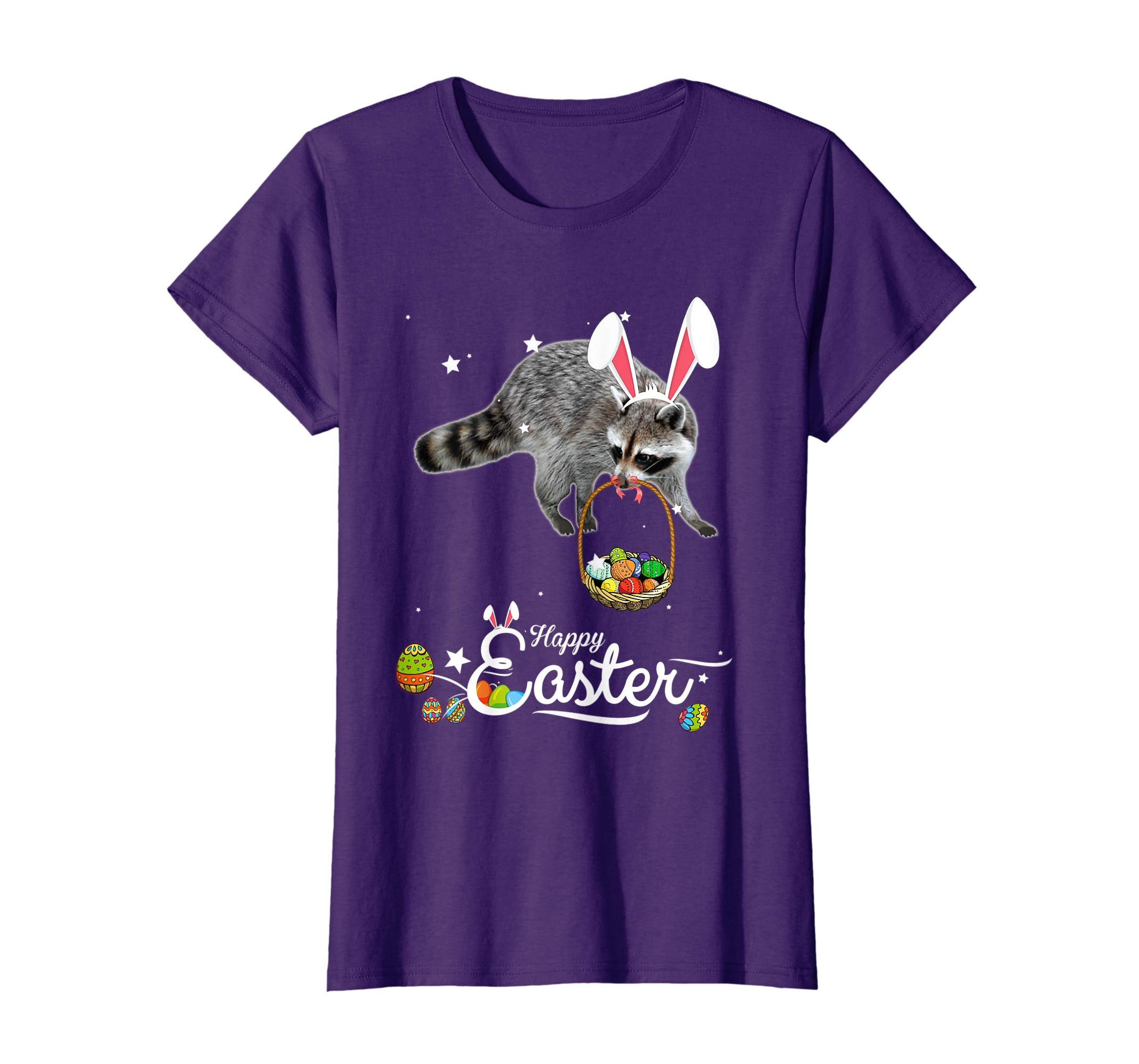 Cute Easter Racoon with Bunny Ears and Eggs T Shirt