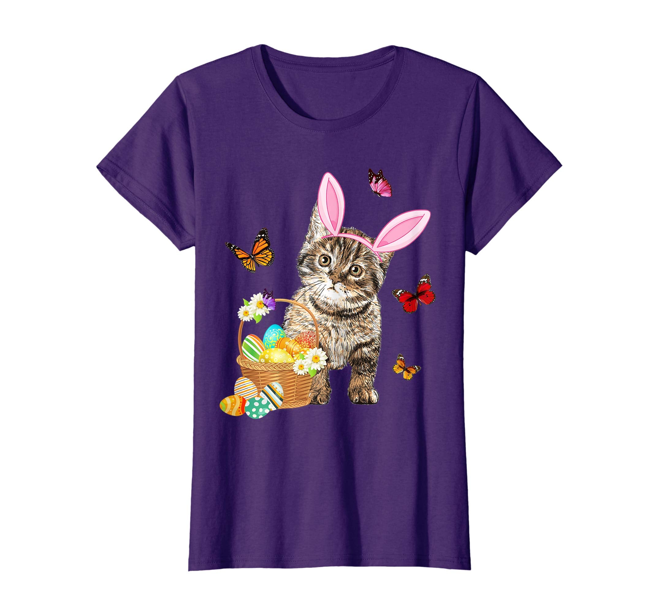 Cat Bunny Hat Rabbit Easter Eggs Shirt Happy Ea
