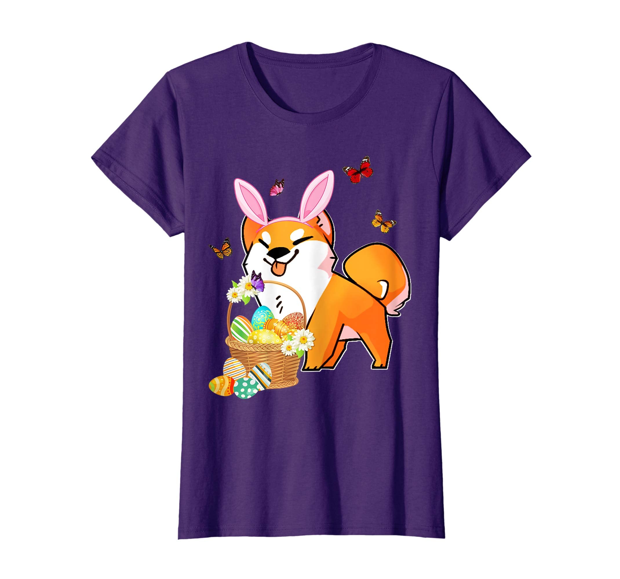 Akita Bunny Hat Rabbit Easter Eggs Shirt Happy Ea