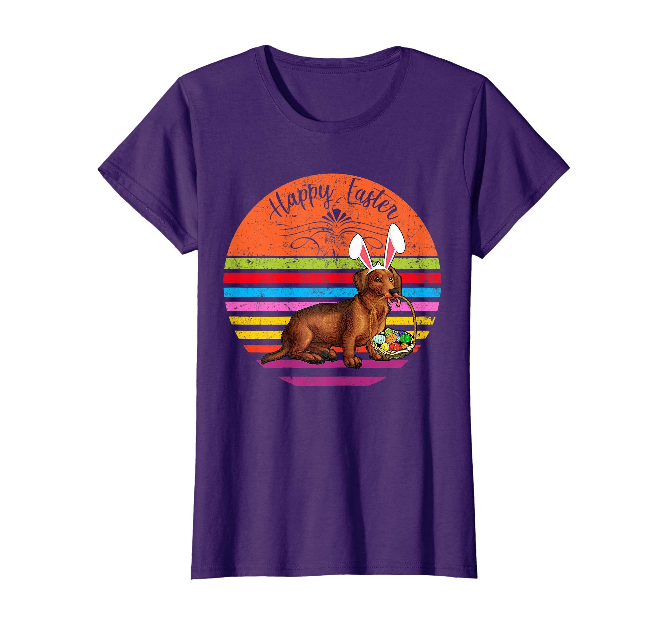 Vintage Dachshund Dog Easter Eggs Basket T Shirt