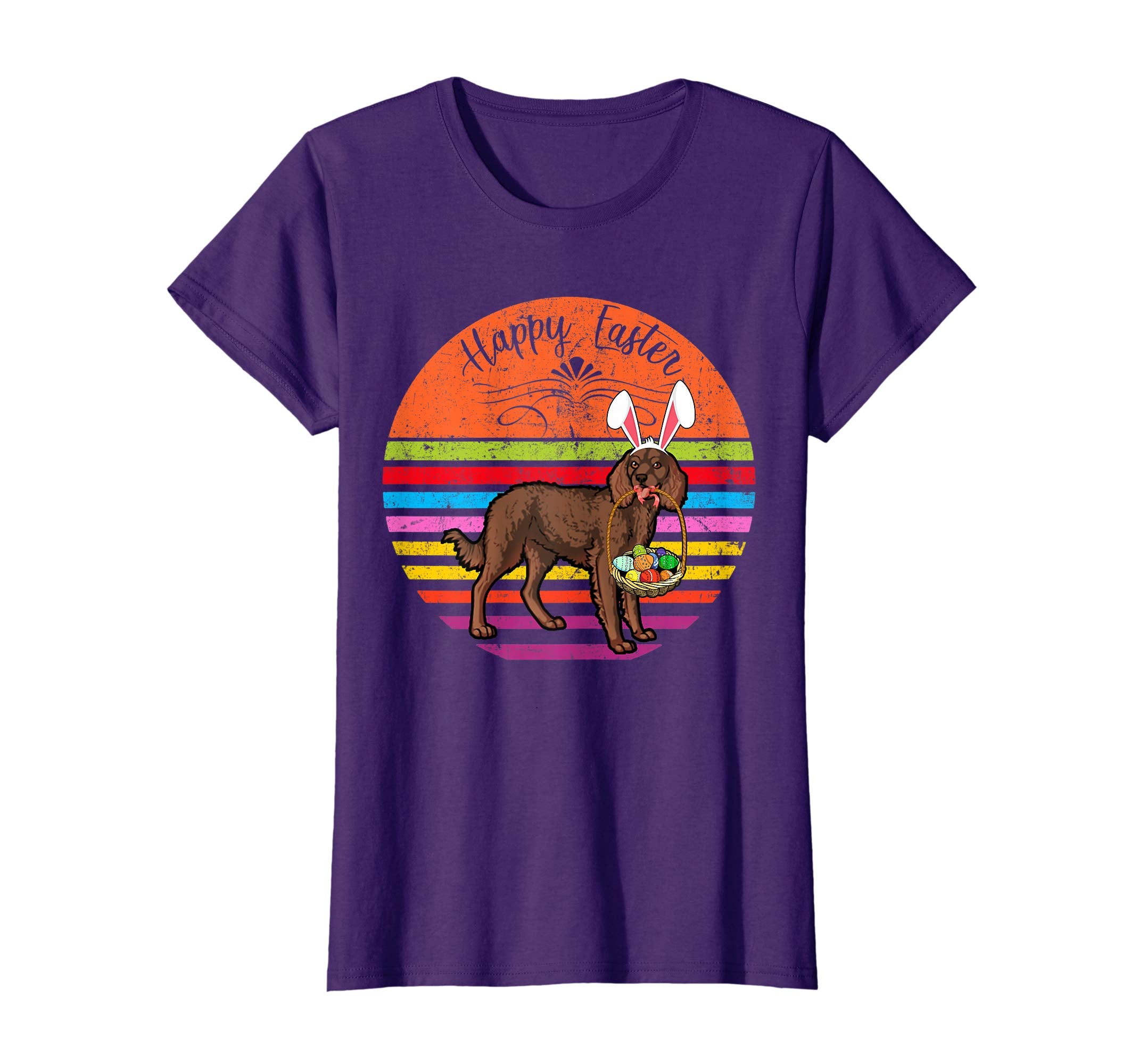 Cute Water Spaniel Dog With Bunny Hat Easter Eggs T Shirt