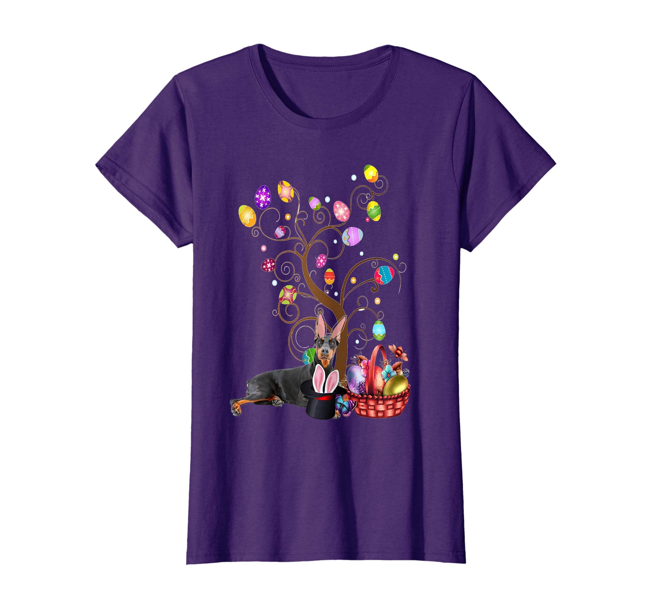 Bunny Doberman Pinscher Easter Day Hunting Egg T-Shirt Gift
