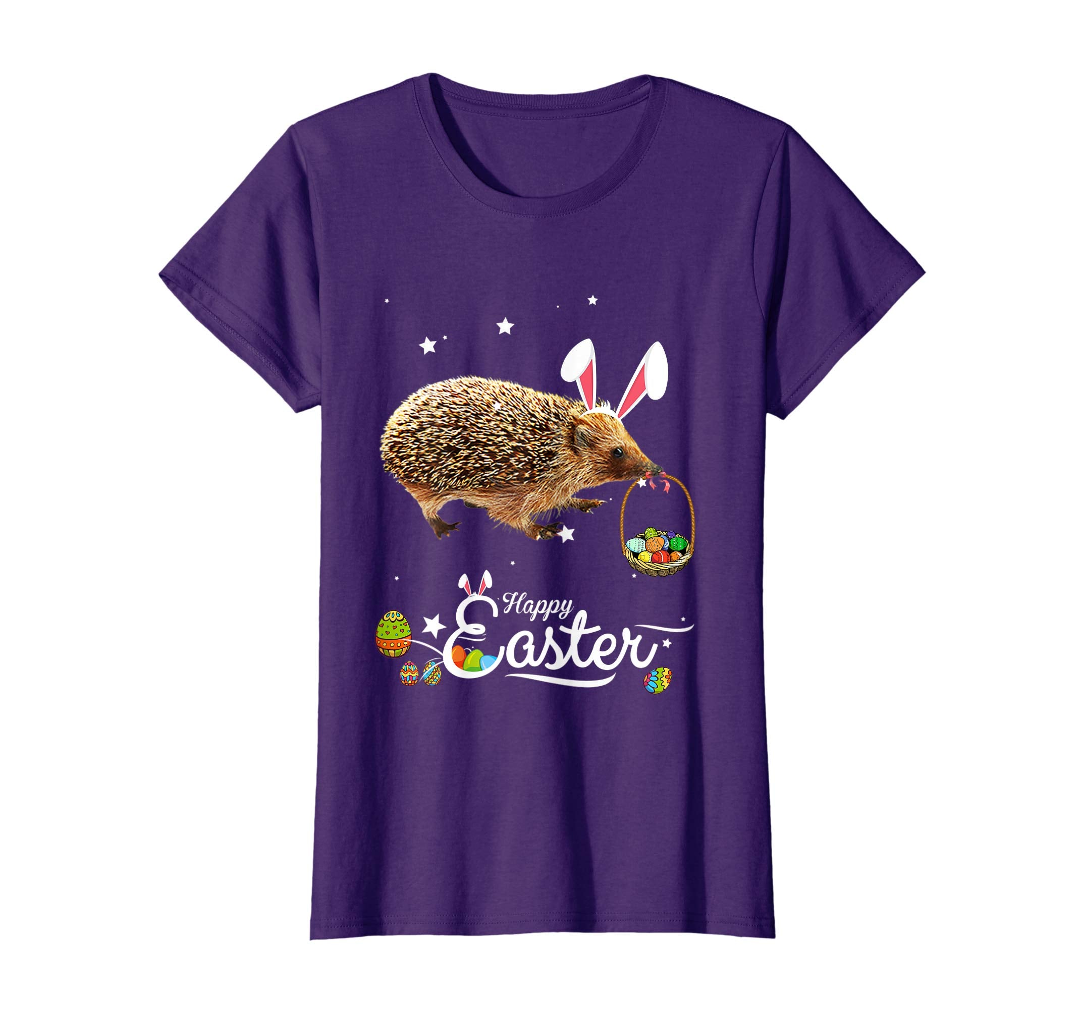 Cute Easter Hedgehog with Bunny Ears and Eggs T Shirt