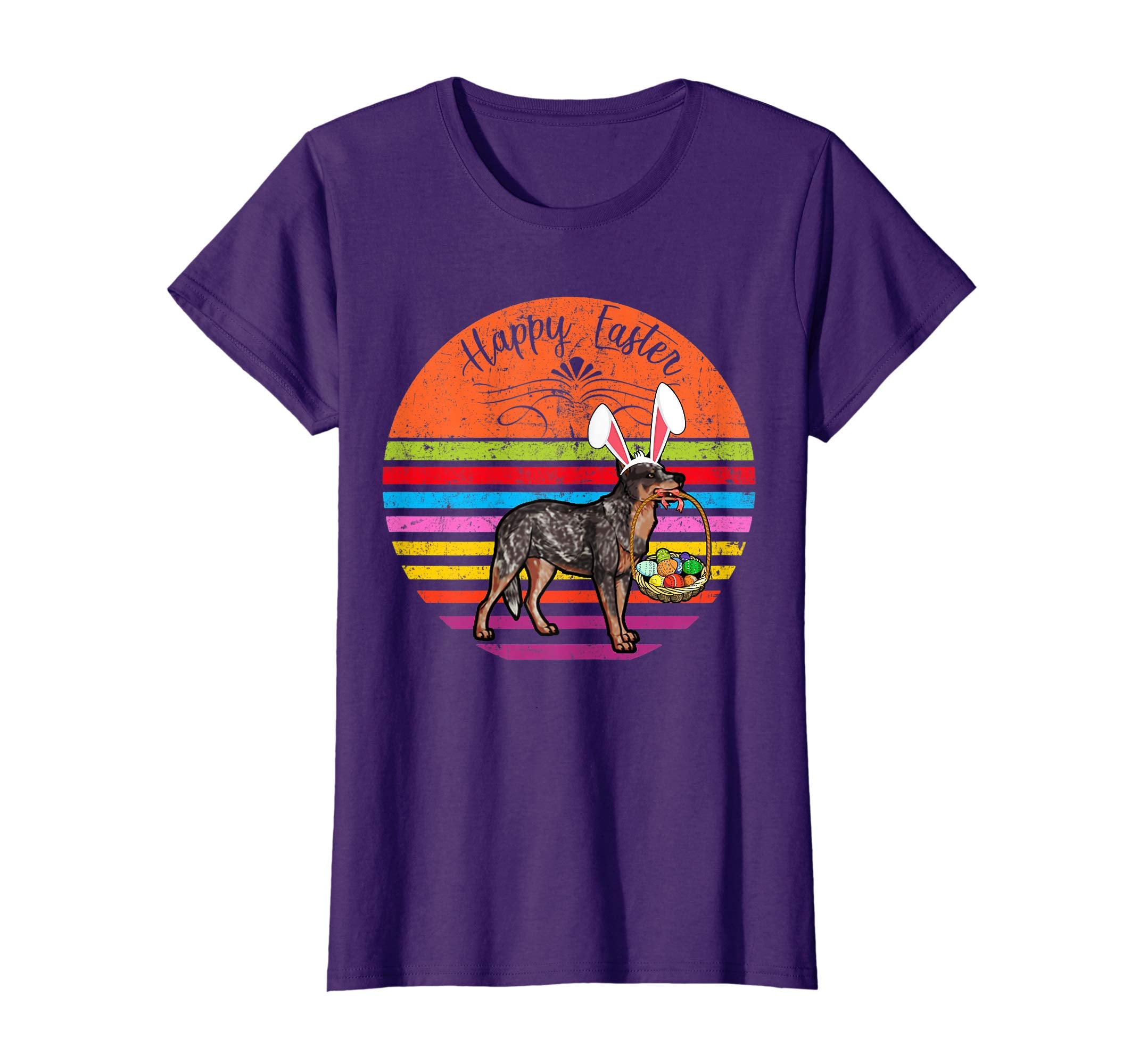 Cute Cattle Dog With Bunny Hat Happy Easter Eggs T Shirt