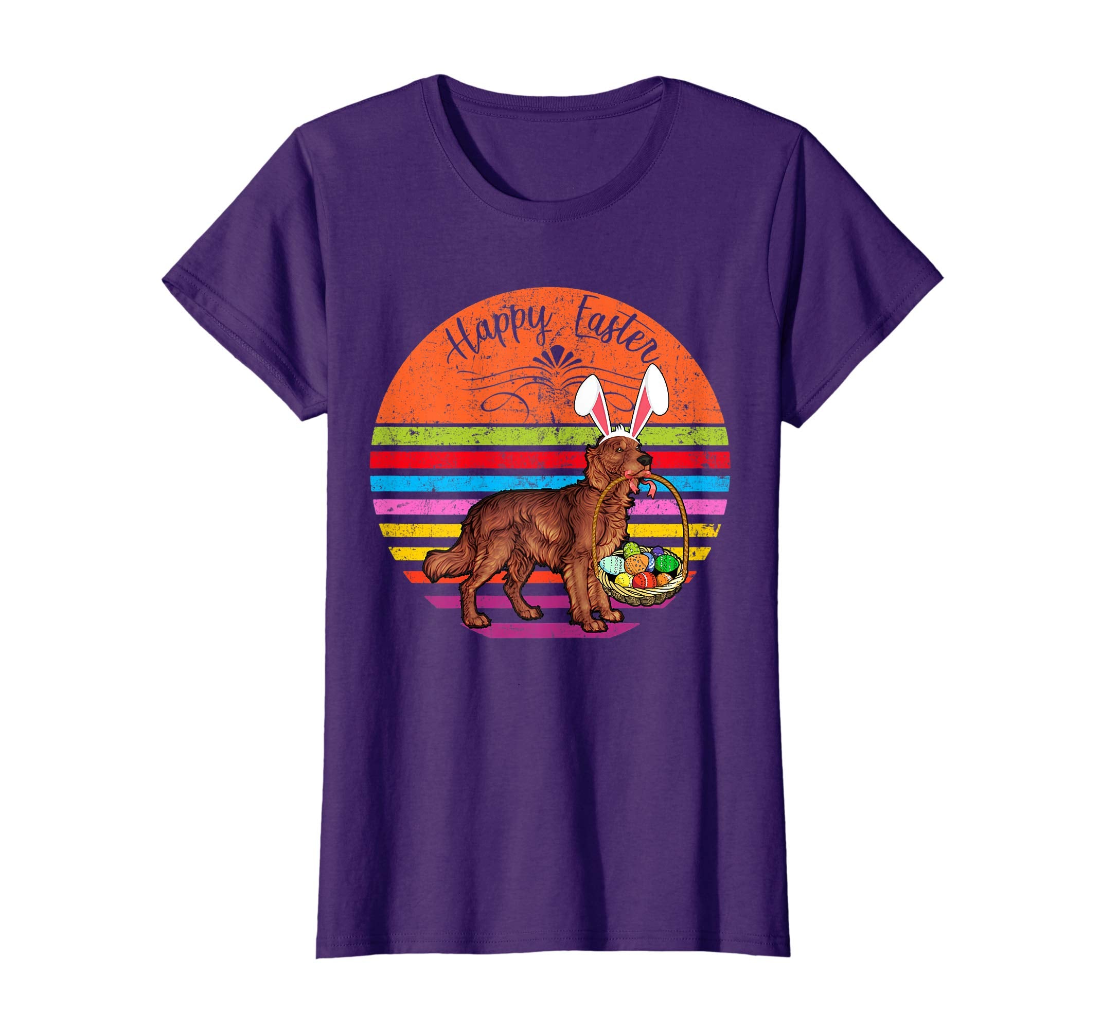 Vintage Irish Setter Dog Easter Eggs Basket T Shirt