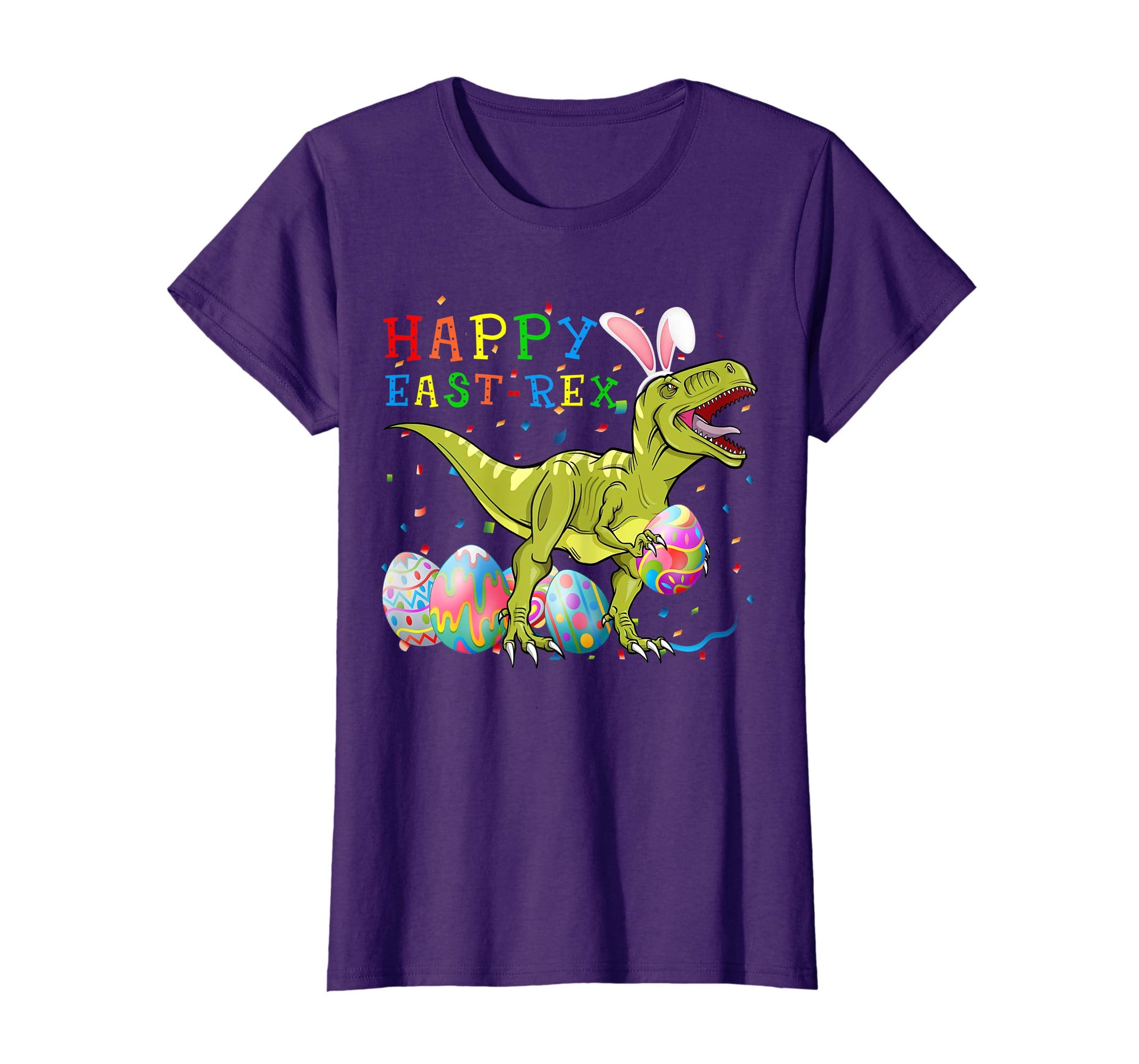 Happy East-rex T Rex Dinosaur Easter Bunny Egg Shirt Kids