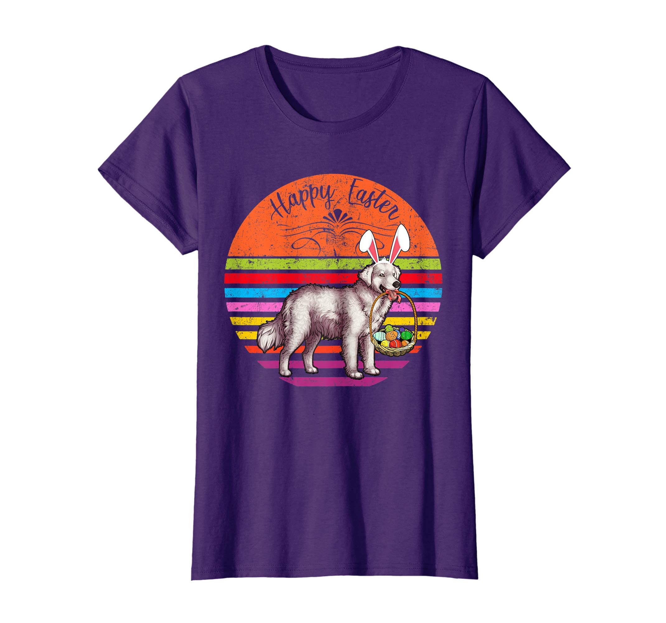 Vintage Kuvasz Dog Easter Eggs Basket T Shirt