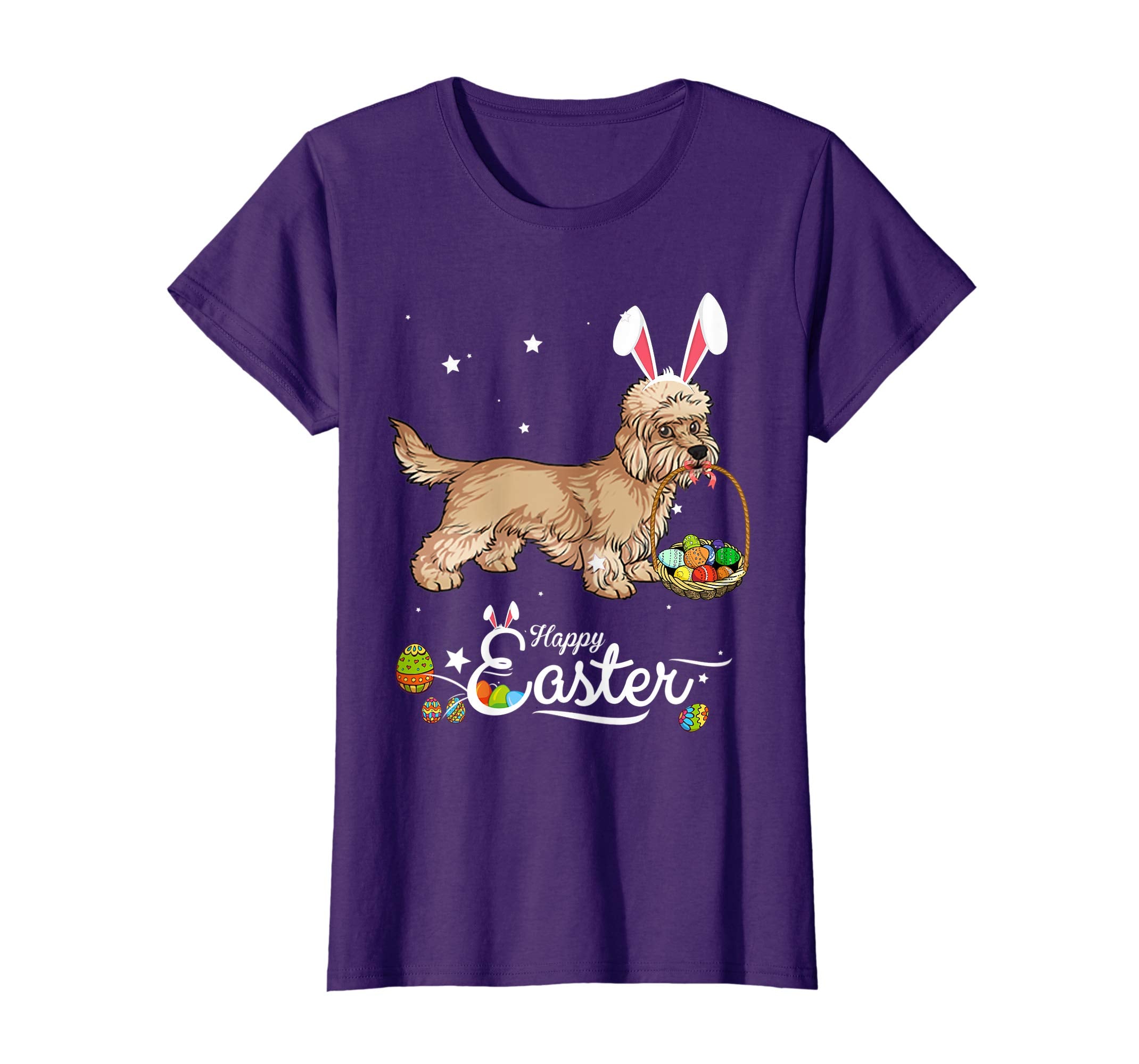 Dandi Dinmont Dog With Bunny Hat Easter Costume T Shirt