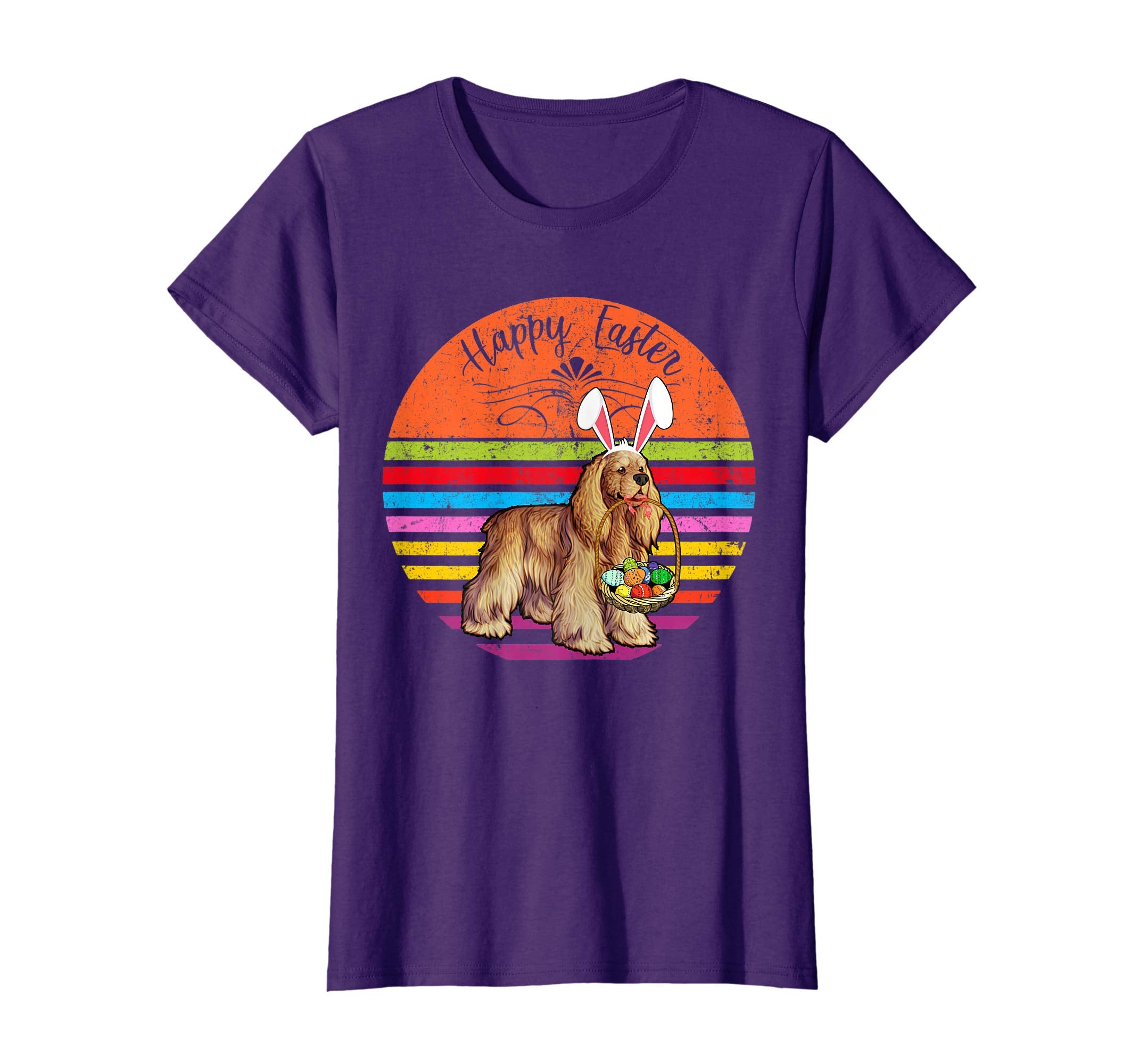 Vintage Cocker Spaniel Dog Easter Eggs Basket T Shirt