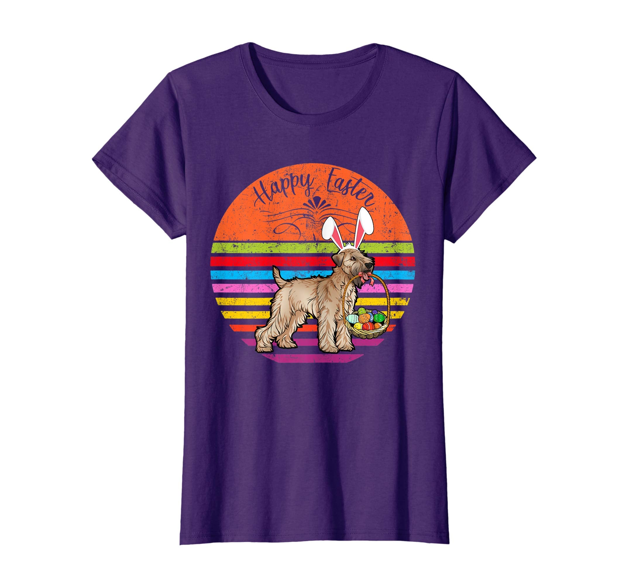 Cute Soft Coated Wheaten Dog With Bunny Hat Easter Egg Shirt