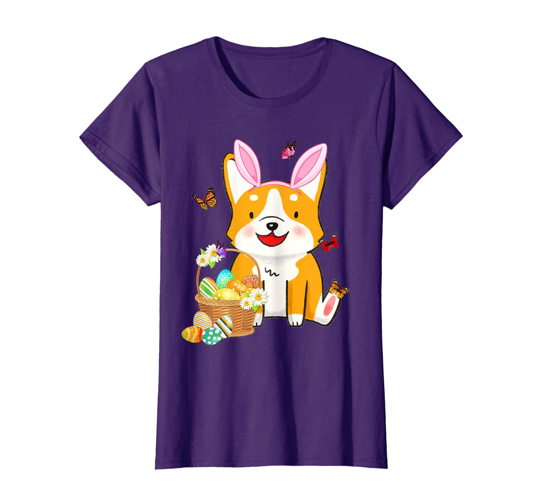 Corgi Bunny Hat Rabbit Easter Eggs Shirt Happy Ea