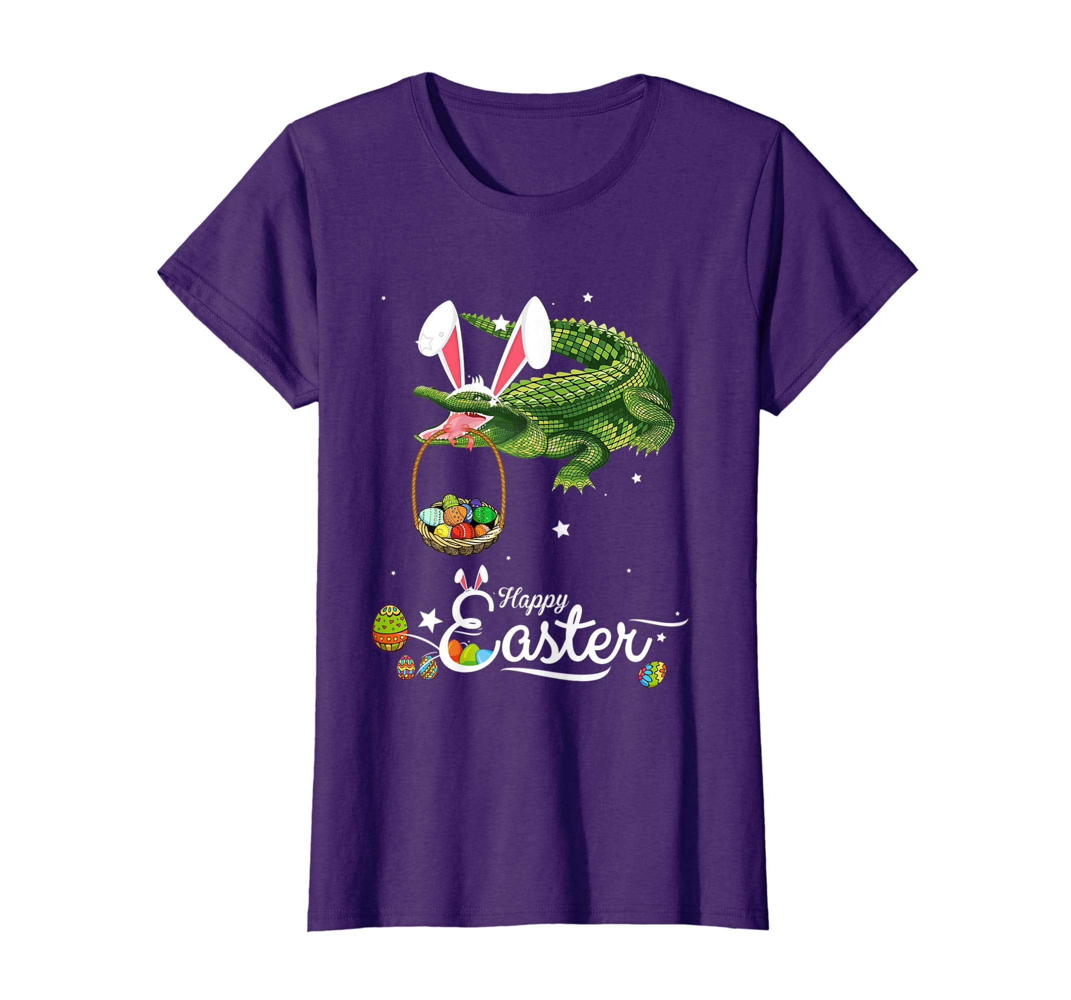 Cute Easter Crocodile with Bunny Ears and Eggs T Shirt