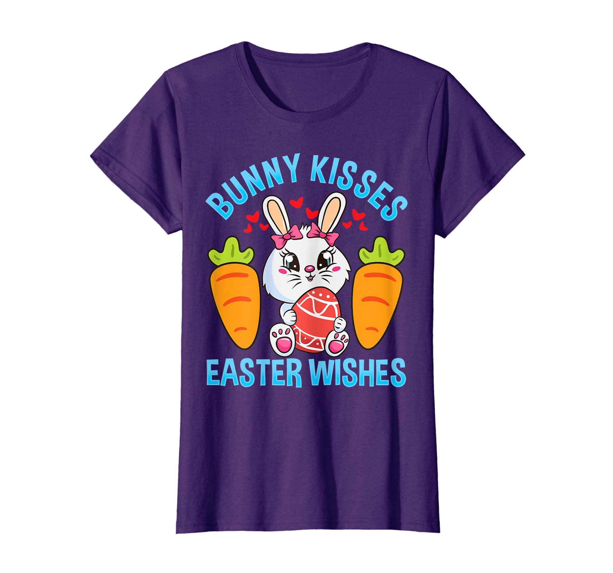 Bunny Kisses Easter Wishes T-Shirt Girls Easter Bunny Gift
