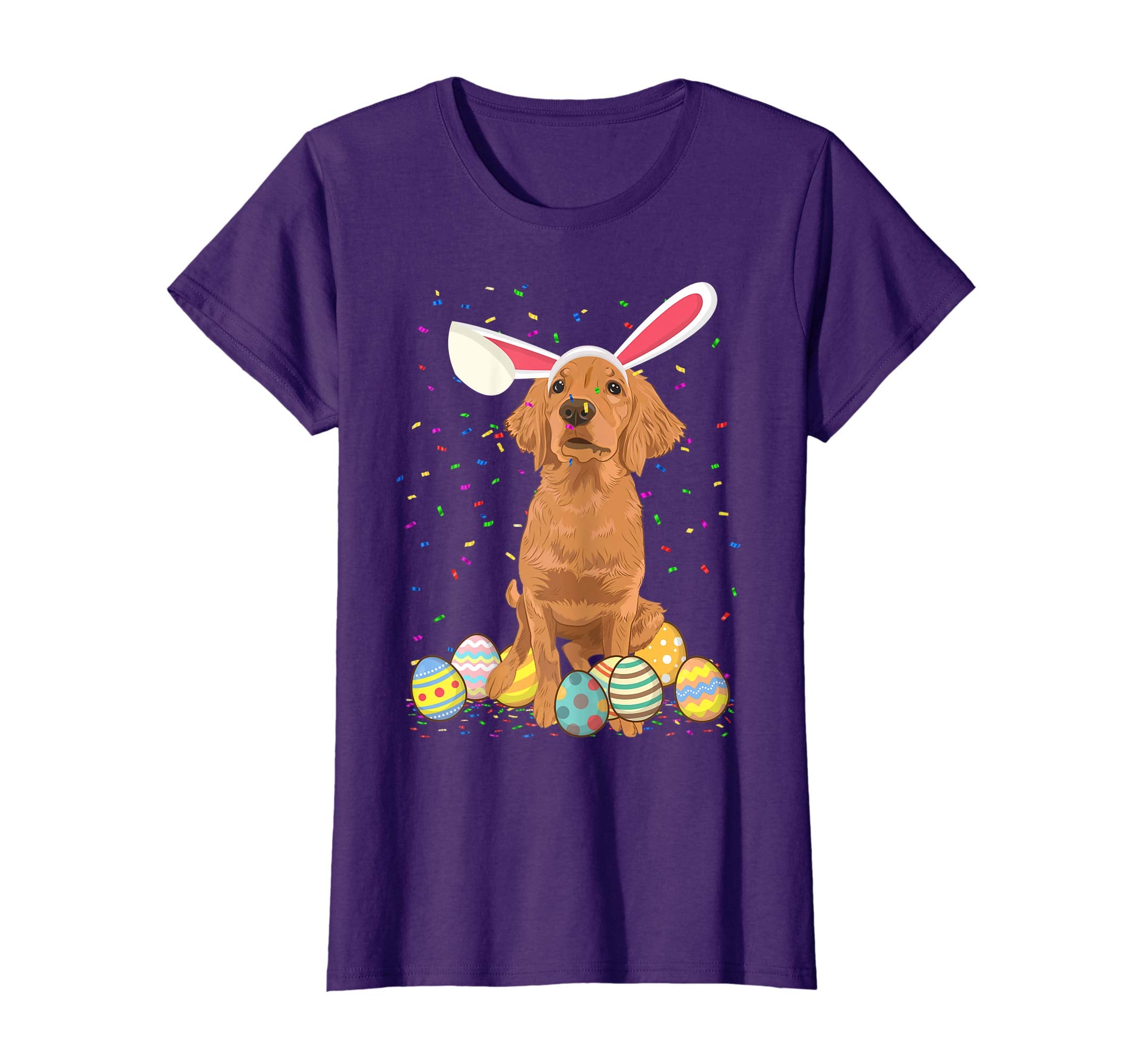 Golden Retriever Dog Ear Easter Eggs Shirt Happy Easter Day