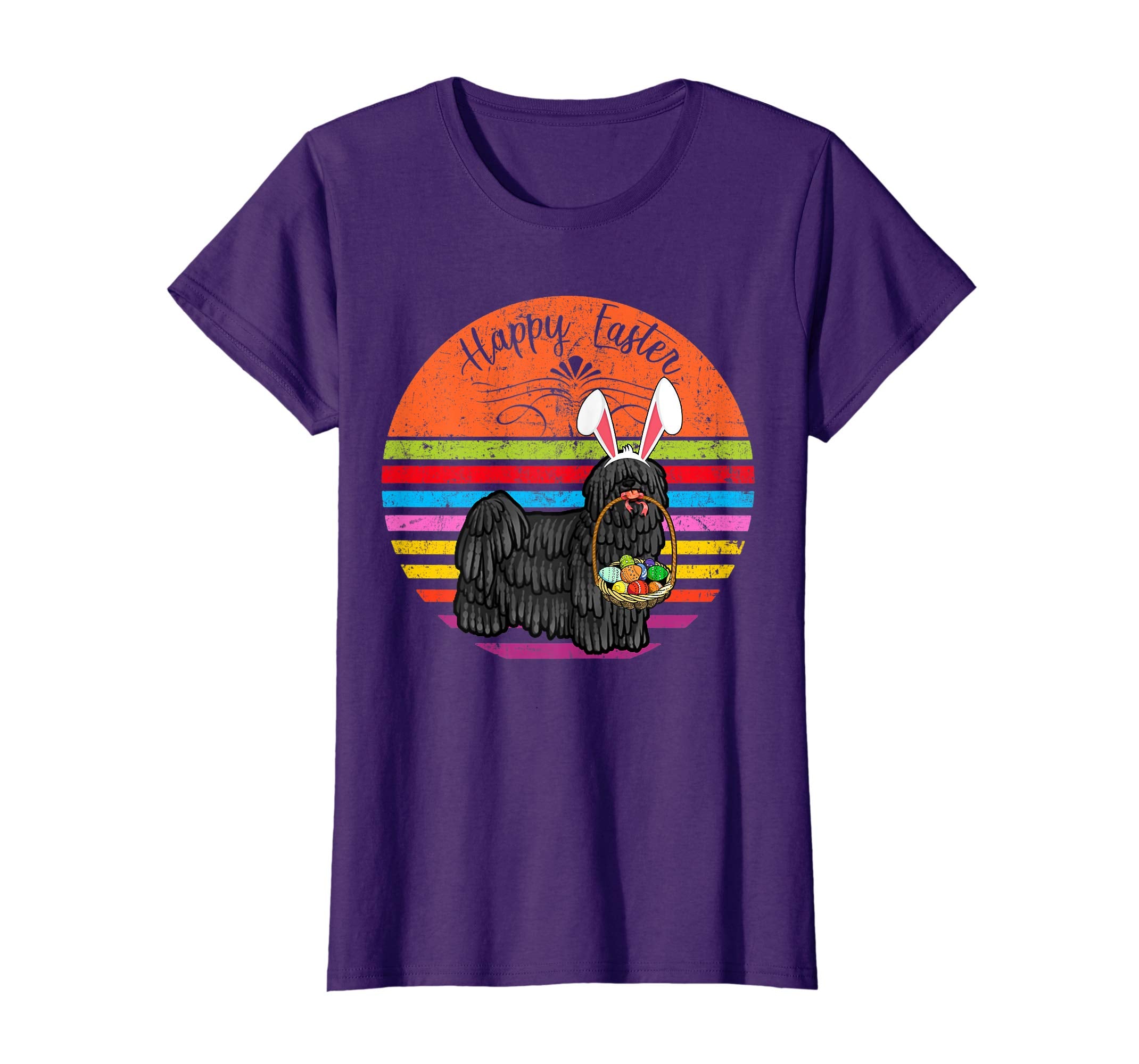 Cute Puli Dog With Bunny Hat Happy Easter Eggs T Shirt