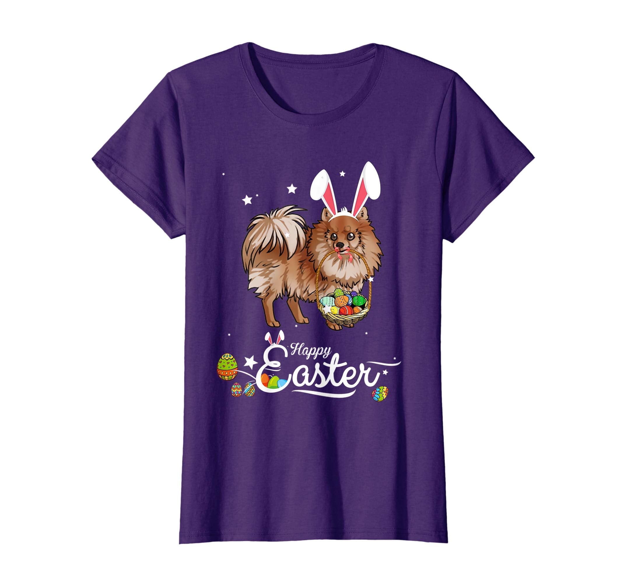 Pomeranian Dog With Bunny Hat Easter Costume T Shirt
