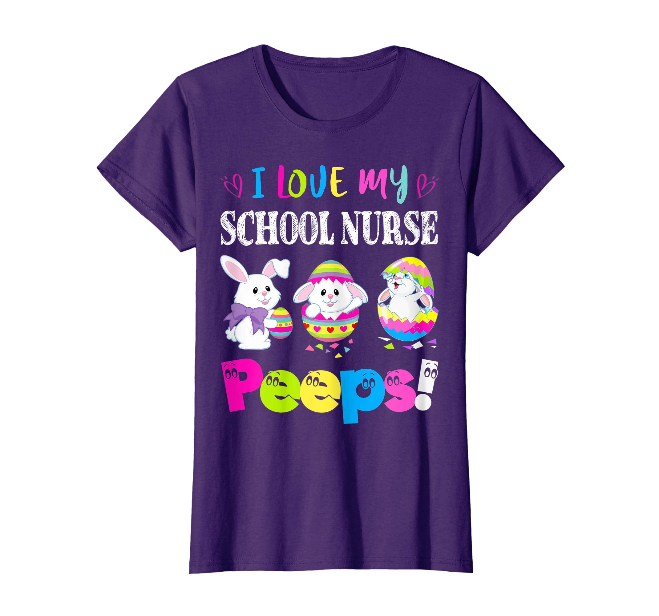 I Love My School Nurse Peeps Easter Bunny Gift T-Shirt