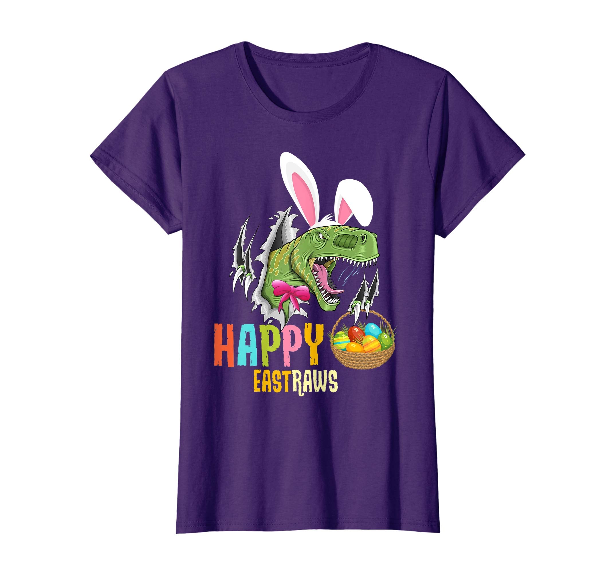 Happy Eastrawr T Rex Dinosaur Easter Bunny Egg Shirt Kids