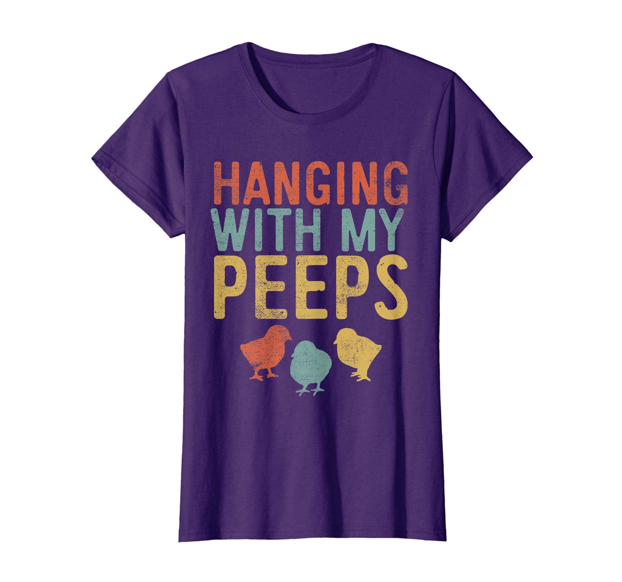 Easter Chicks Hanging With My Peeps Retro Vintage T-Shirt