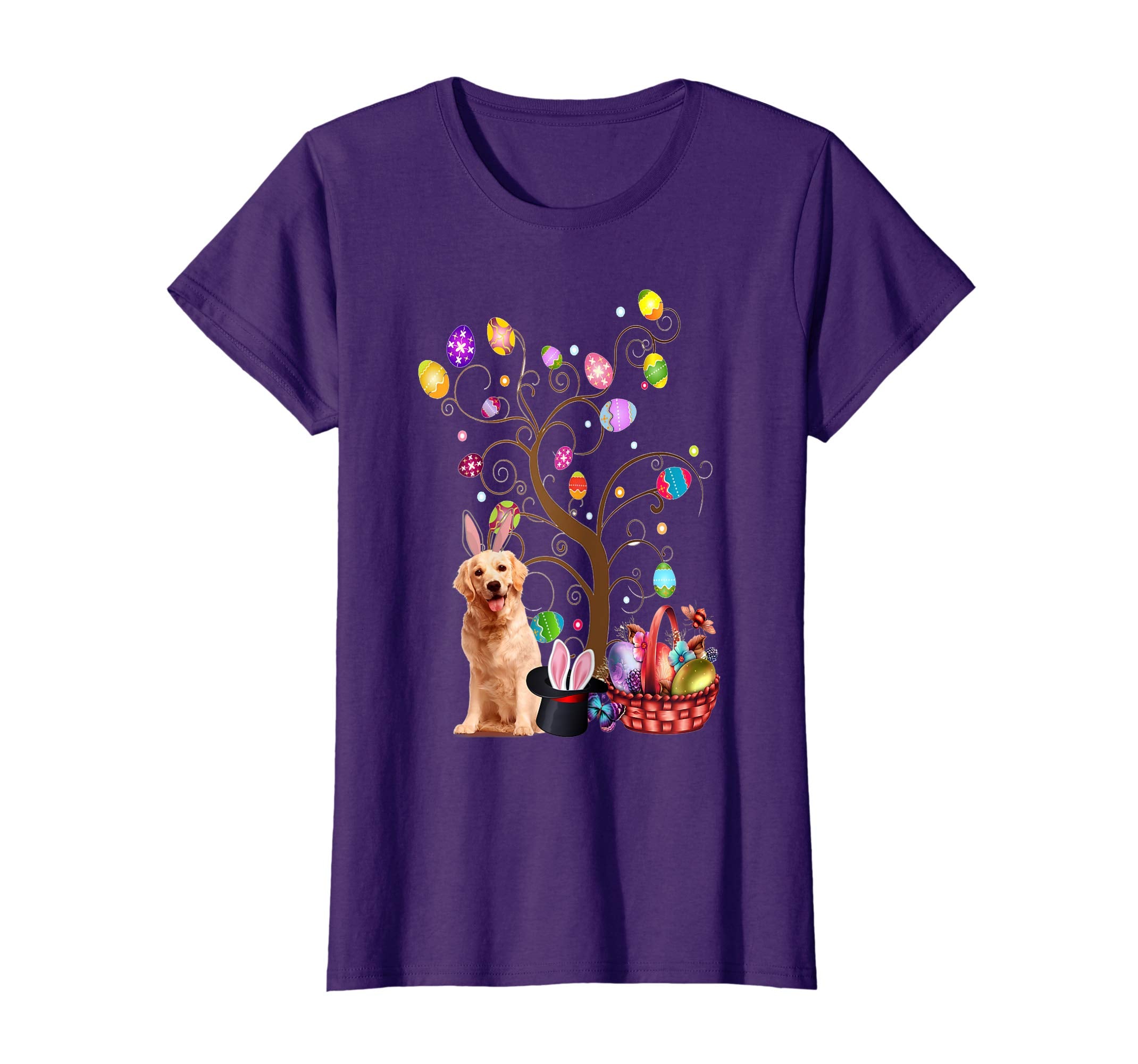 Bunny Golden Retriever Easter Day Hunting Egg Shirt Mom Gift