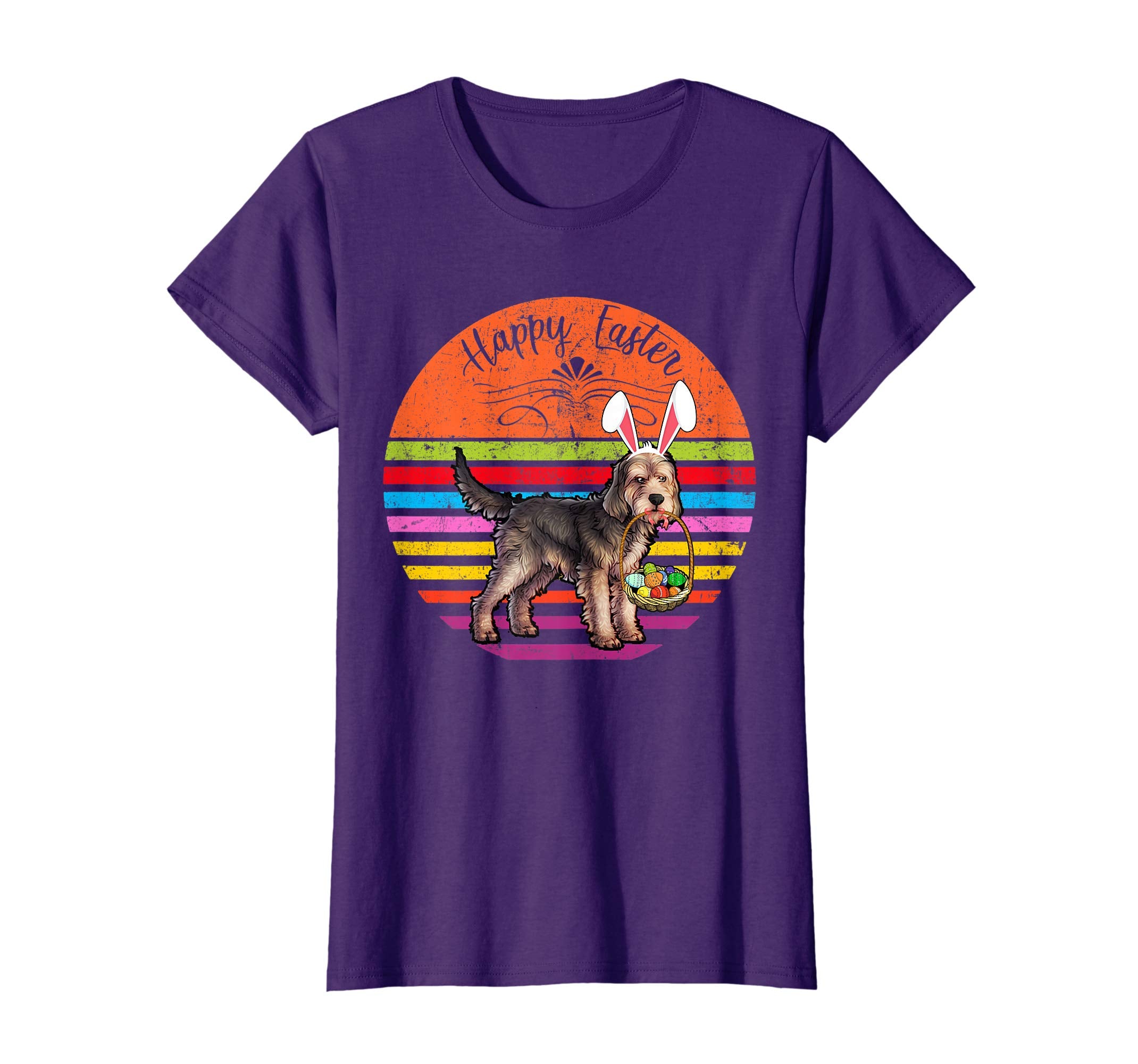 Vintage Otterhound Dog Easter Eggs Basket T Shirt