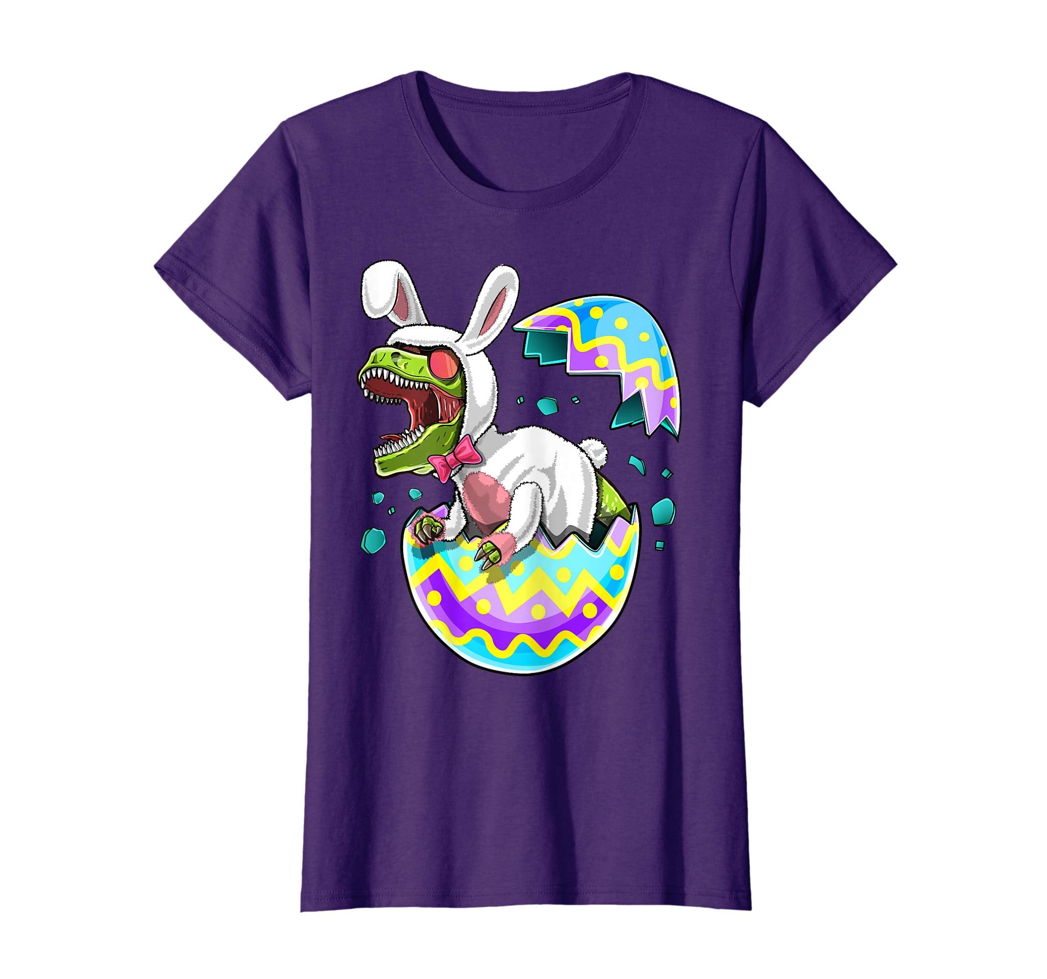 Happy Easter T Rex Dinosaur Easter Bunny Egg Shirt Kids Gift