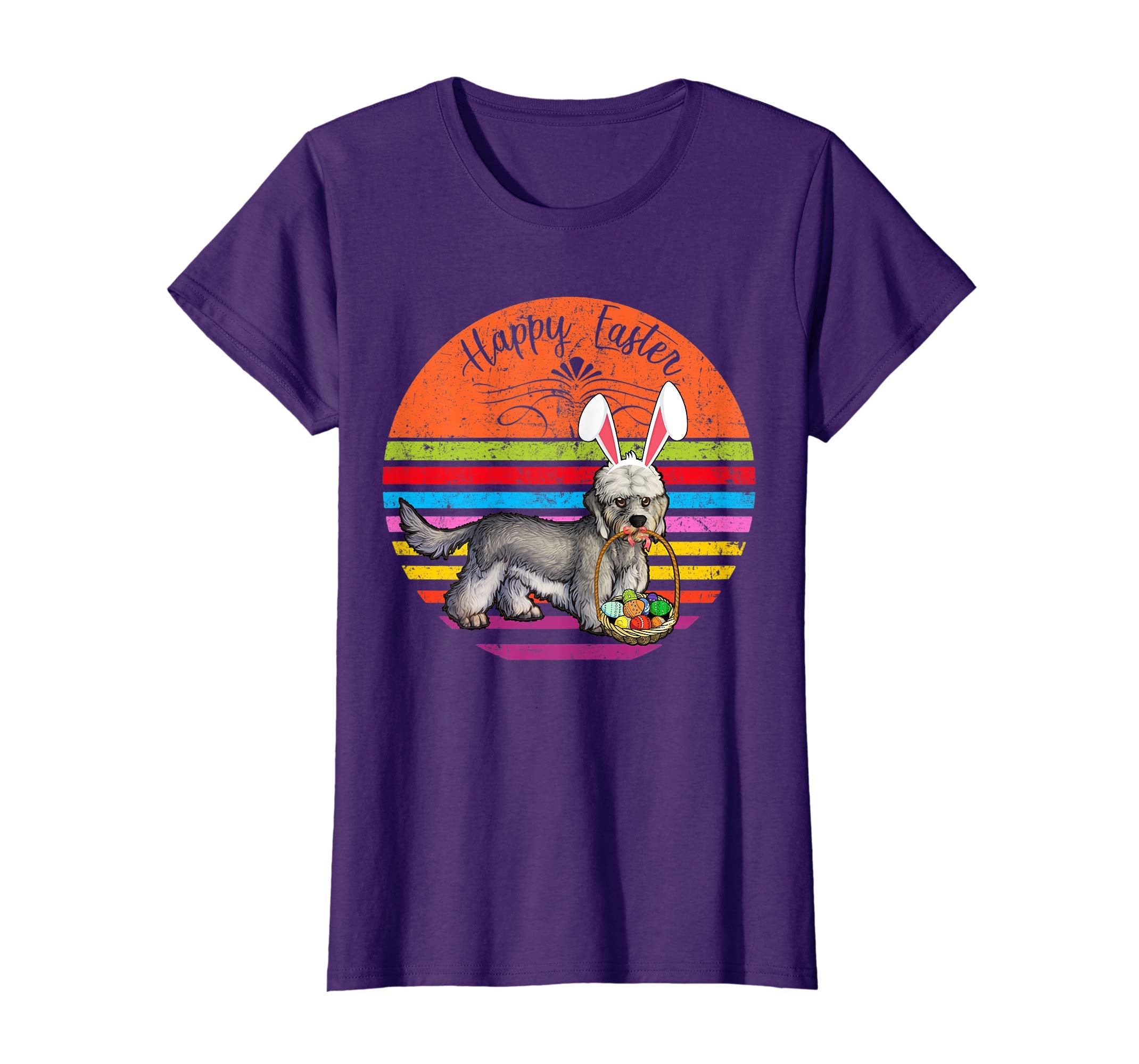 Vintage Dandi Dinmont Terrier Dog Easter Eggs Basket T Shirt