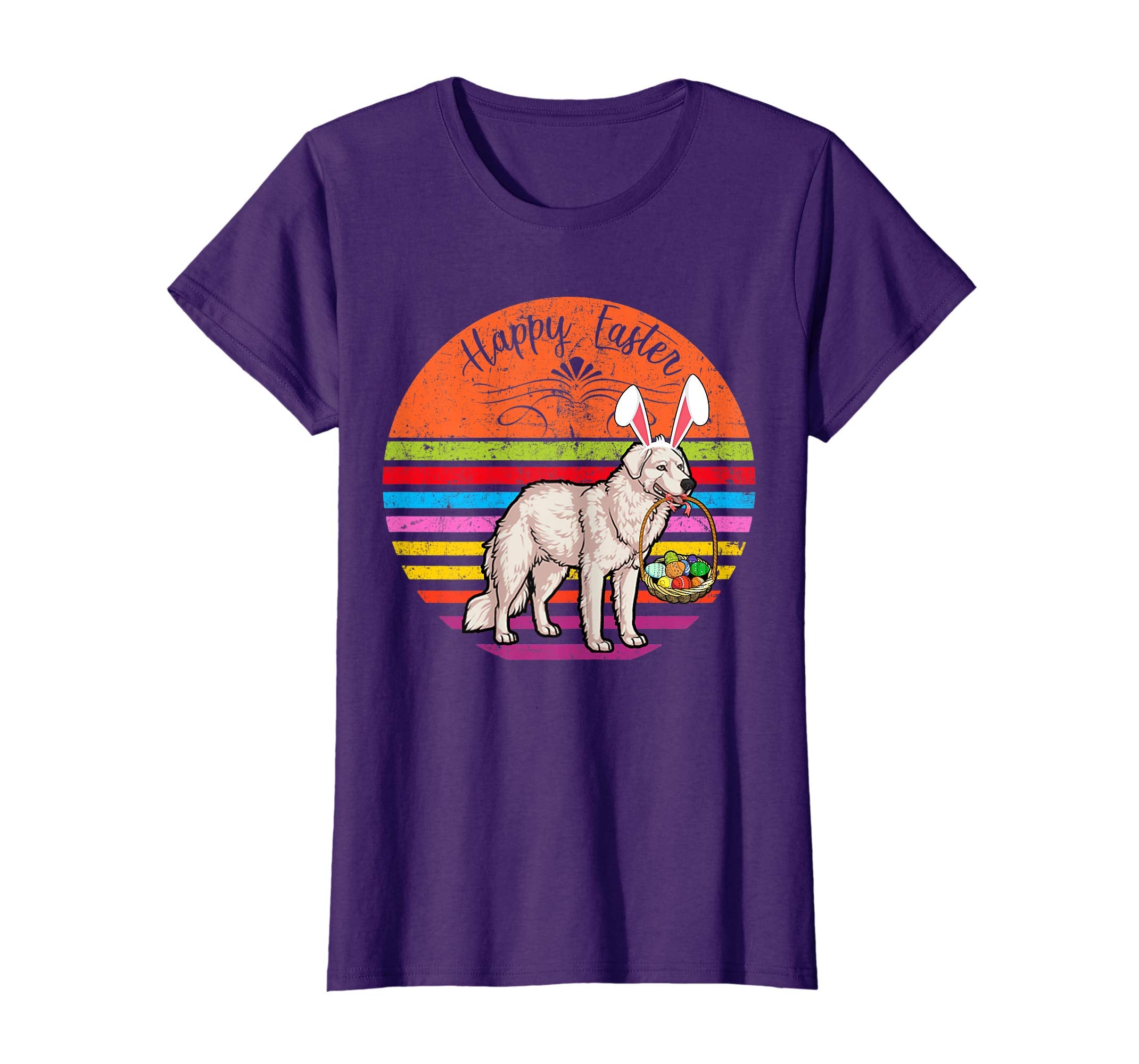 Cute Kuvasz Dog With Bunny Hat Happy Easter Eggs T Shirt