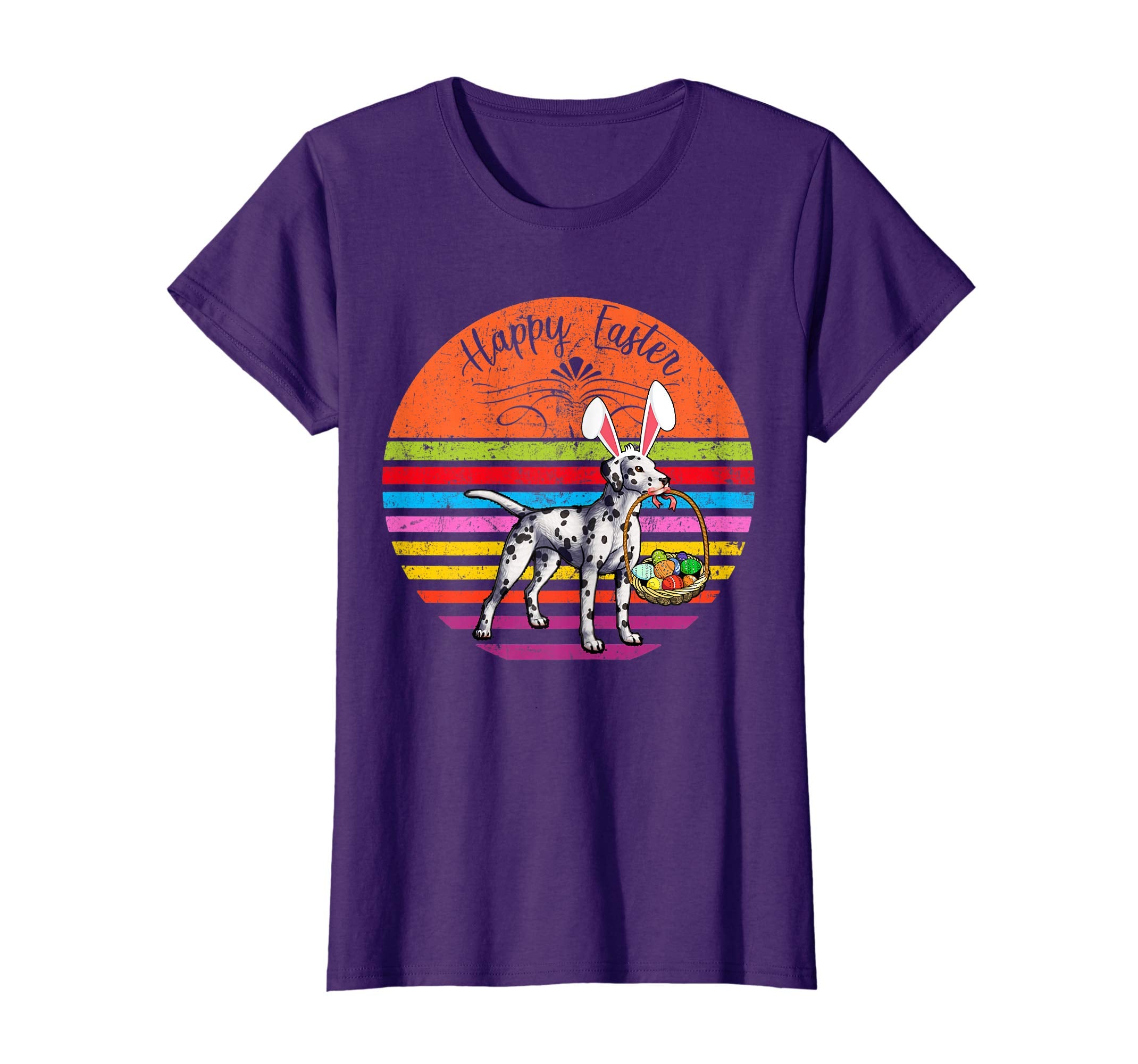 Vintage Dalmatian Dog Easter Eggs Basket T Shirt