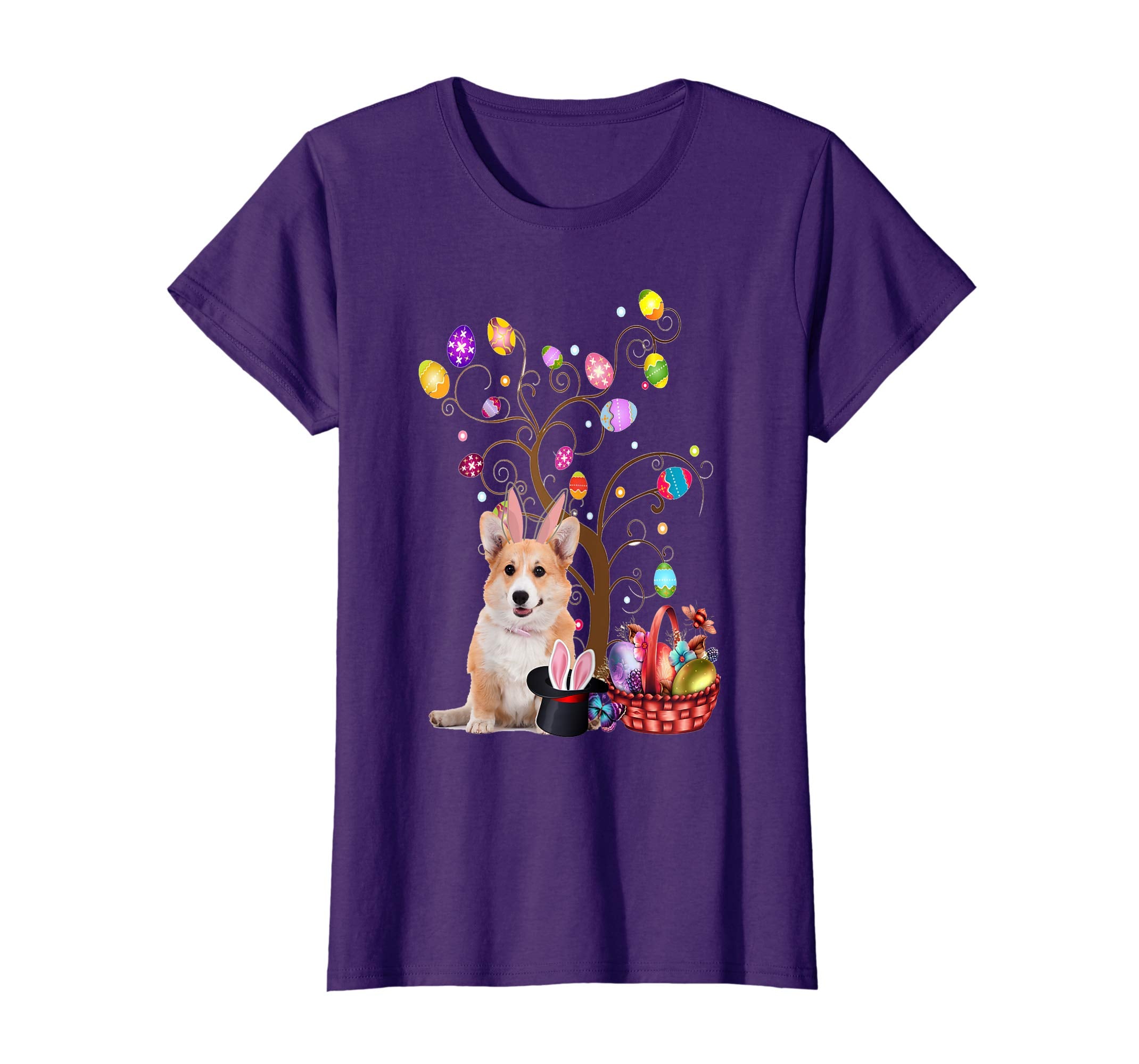 Bunny Welsh Corgi Easter Day Hunting Egg TShirt Dad Mom Gift