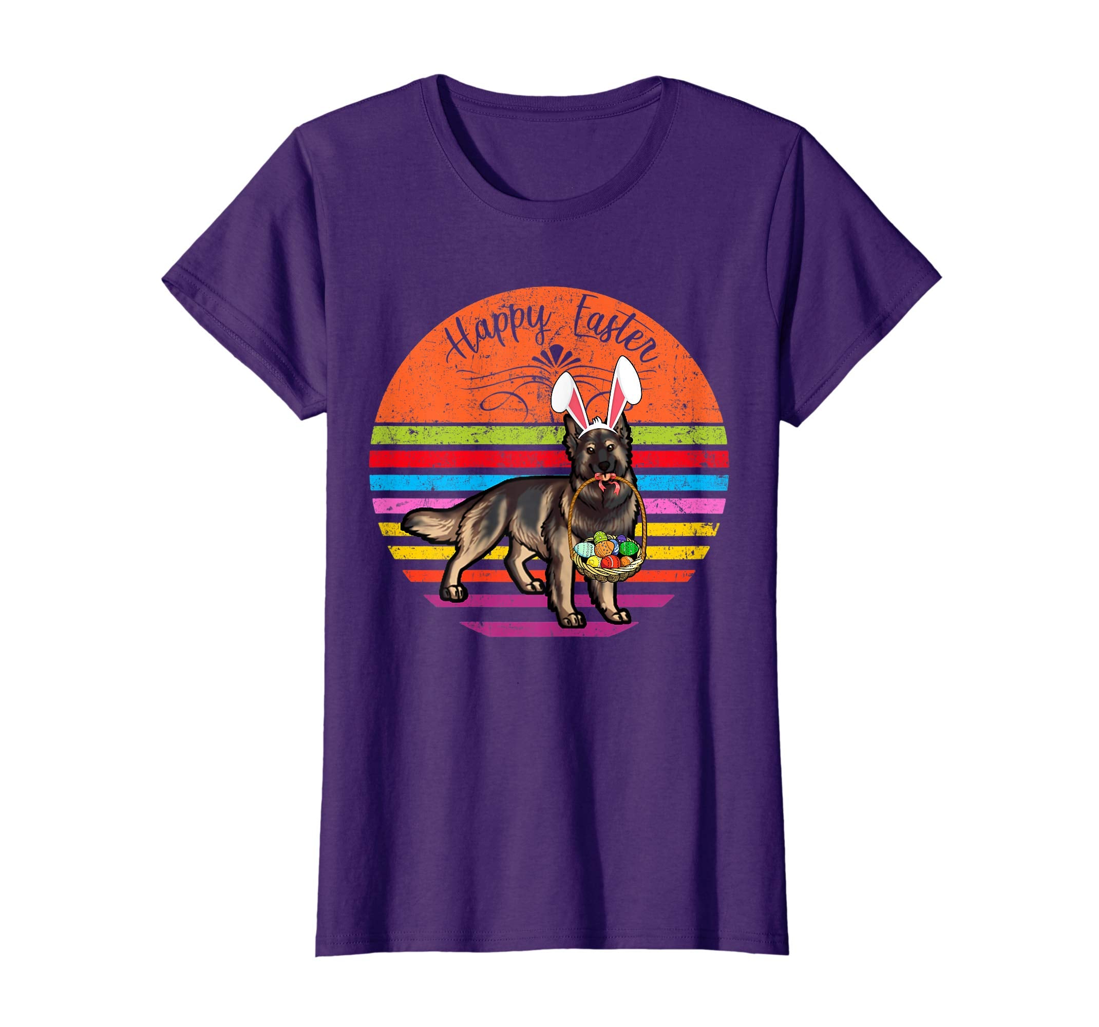 Cute Shiloh Shepherd Dog With Bunny Hat Easter Eggs T Shirt