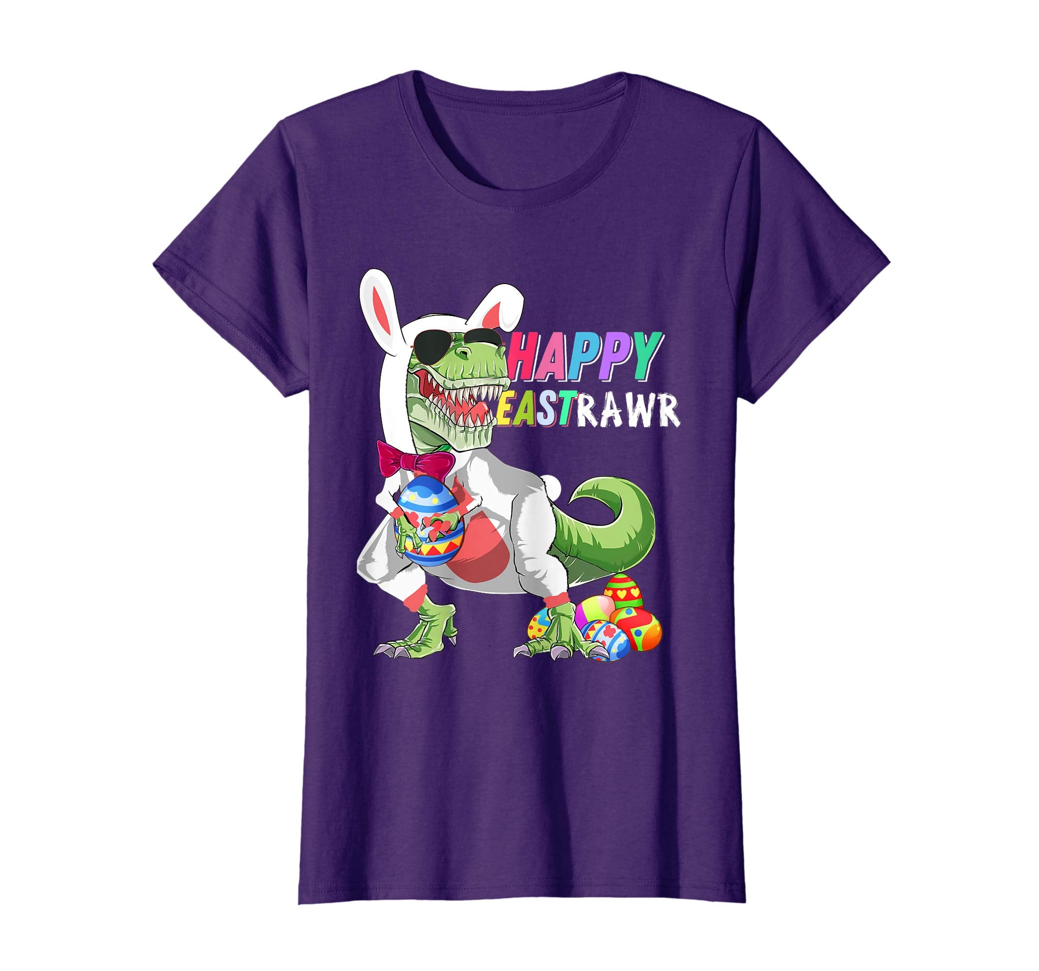 Happy Eastrawr T Rex Dinosaur Easter Bunny Egg Shirt Kids