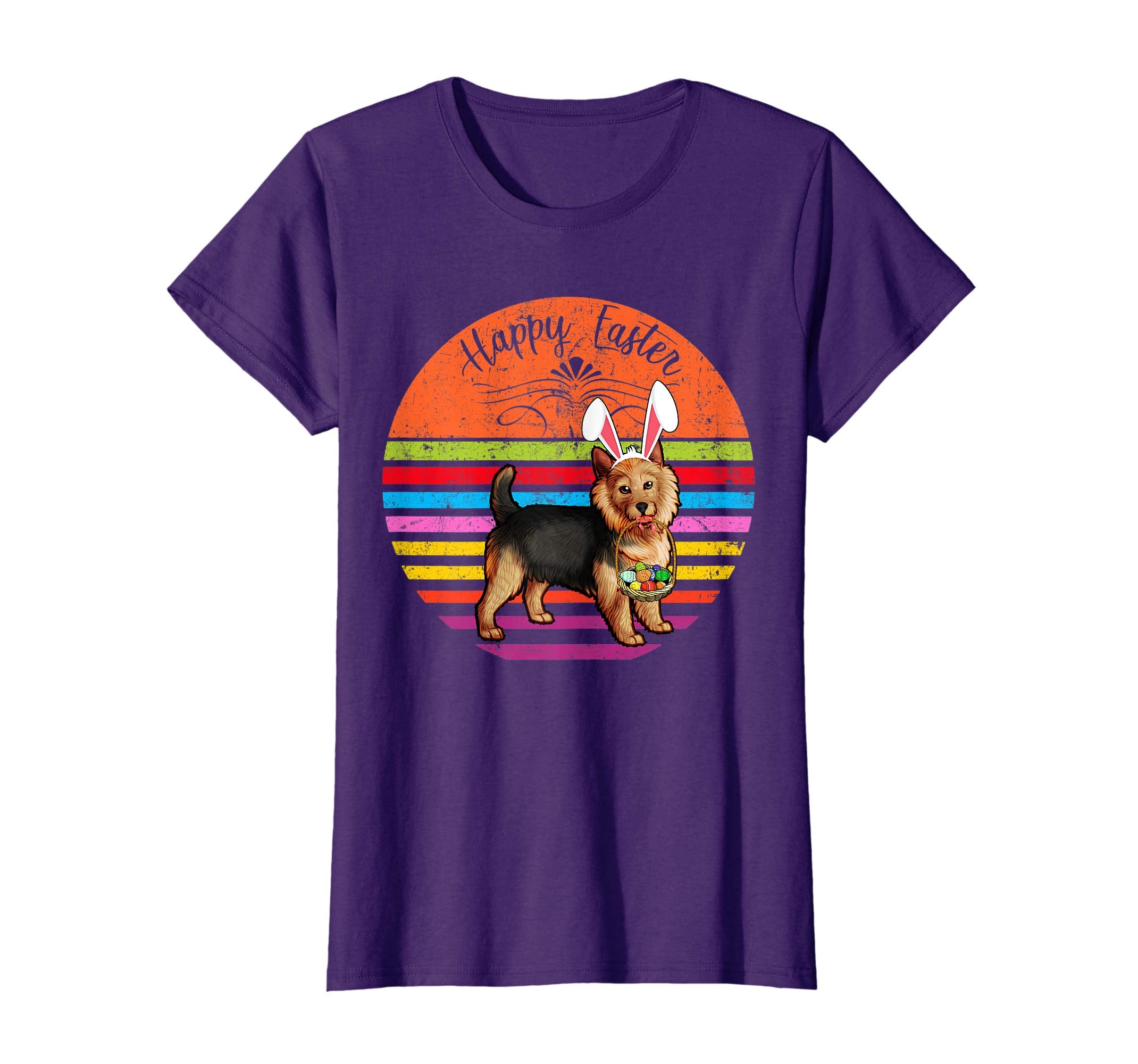 Vintage Australian Terrier Dog Easter Eggs Basket T Shirt