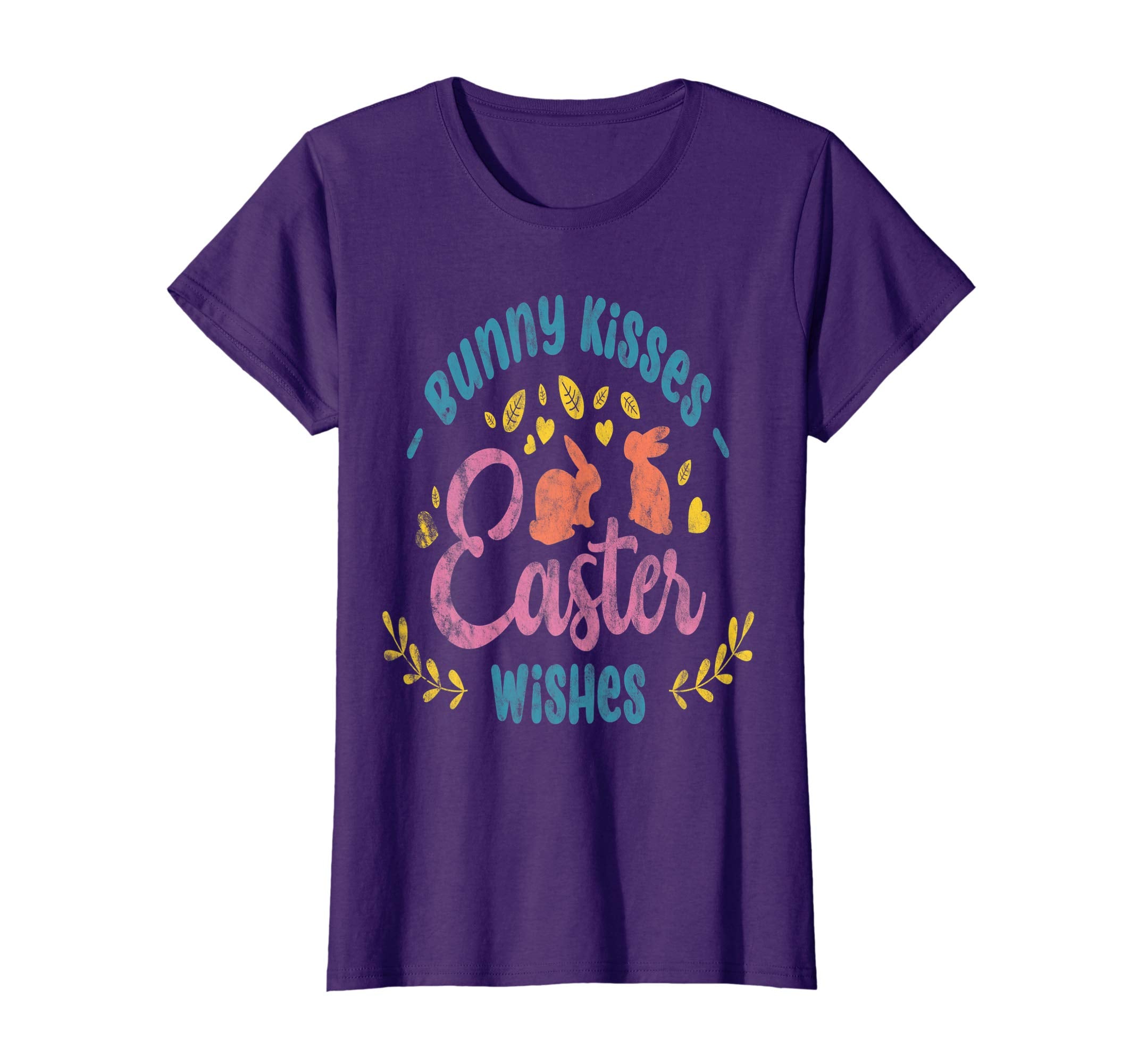 Bunny Kisses Easter Wishes T-Shirt Gift Women