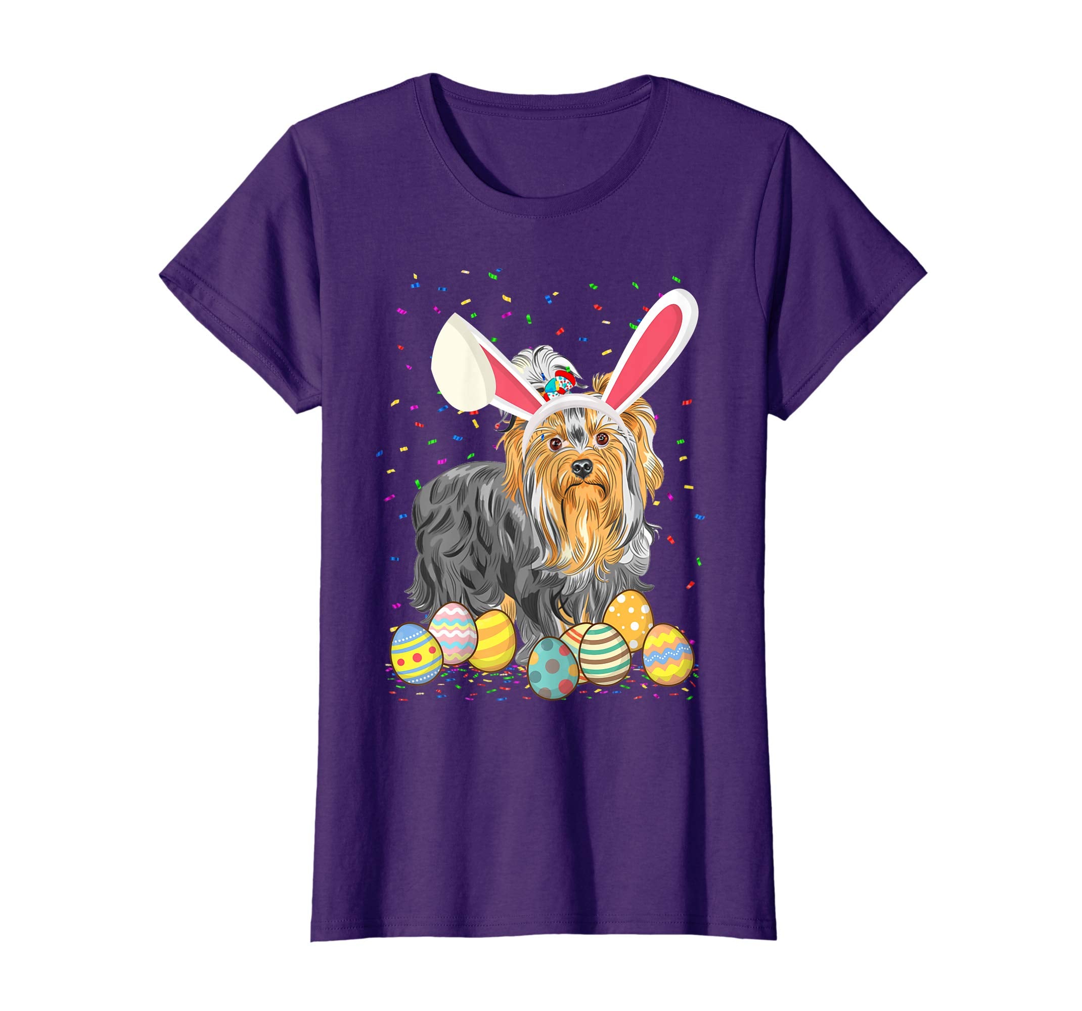 Yorkshire Terrier Dog Ear Easter Eggs Shirt Happy Easter Day
